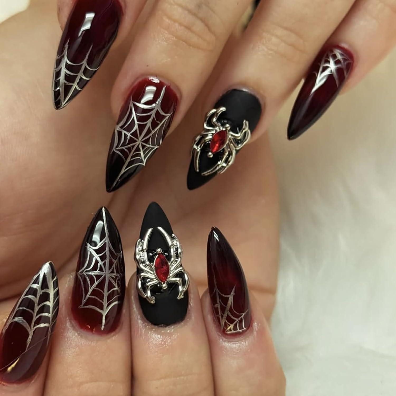 LuxusKollektion Kunstfingernägel Kunstnägel Press On Nails Acryl 24 Nagelkleber Halloween A