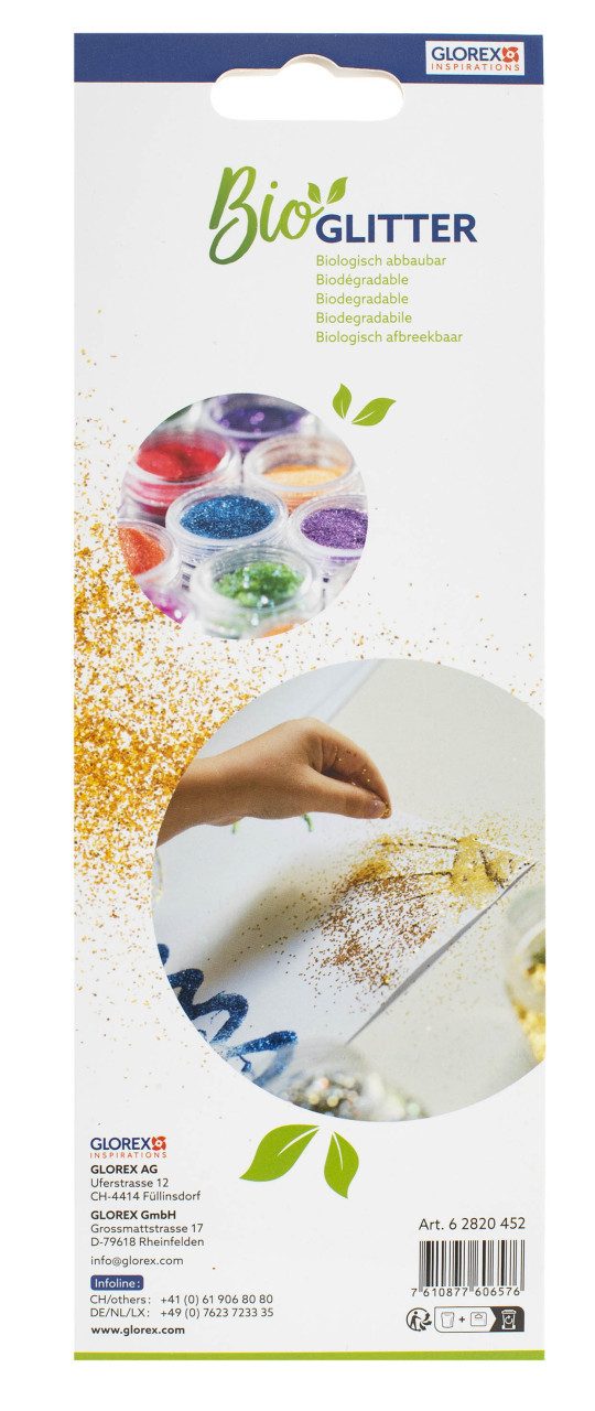 Glorex Streuglitzer Glorex Bio Glitter grob 10 Farben 20 g