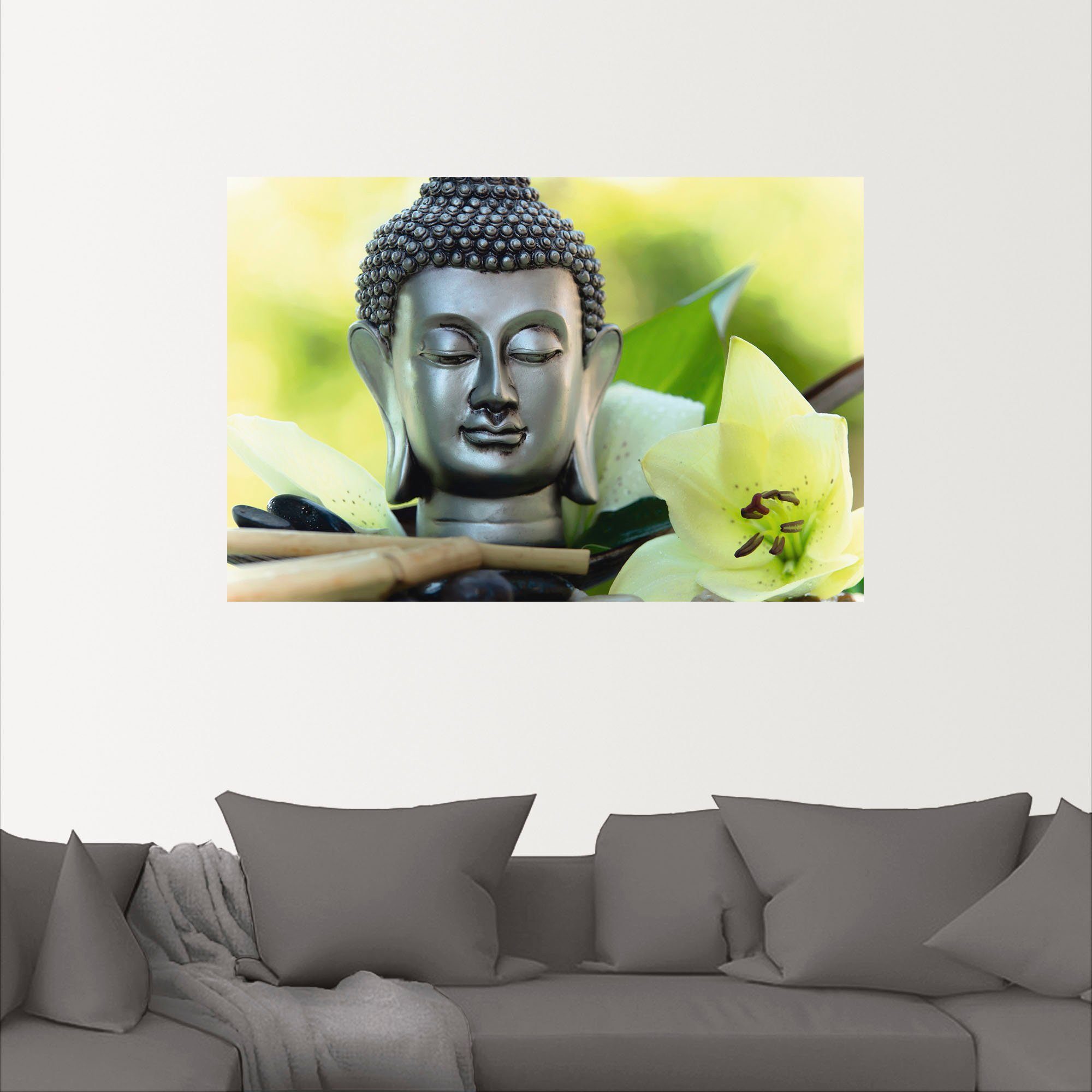 Artland Wandbild »Entspannung und Ruhe mit Buddha«, Buddhismus (1 Stück), in vielen Größen & Produktarten - Alubild / Outdoorbild für den Außenbereich, Leinwandbild, Poster, Wandaufkleber / Wandtattoo auch für Badezimmer geeignet-kaufen
