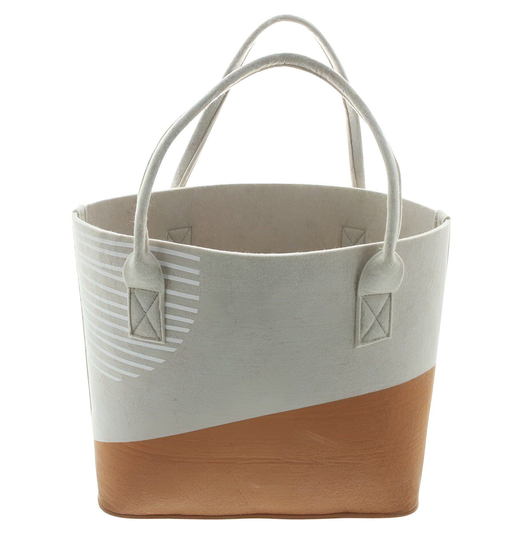 Dekoleidenschaft Shopper "Beige" aus Filz, bedruckt, große Einkaufstasche, Filztasche, Tasche, Tragetasche, Damentasche, Schultertasche, Shopping & Freizeit Bag