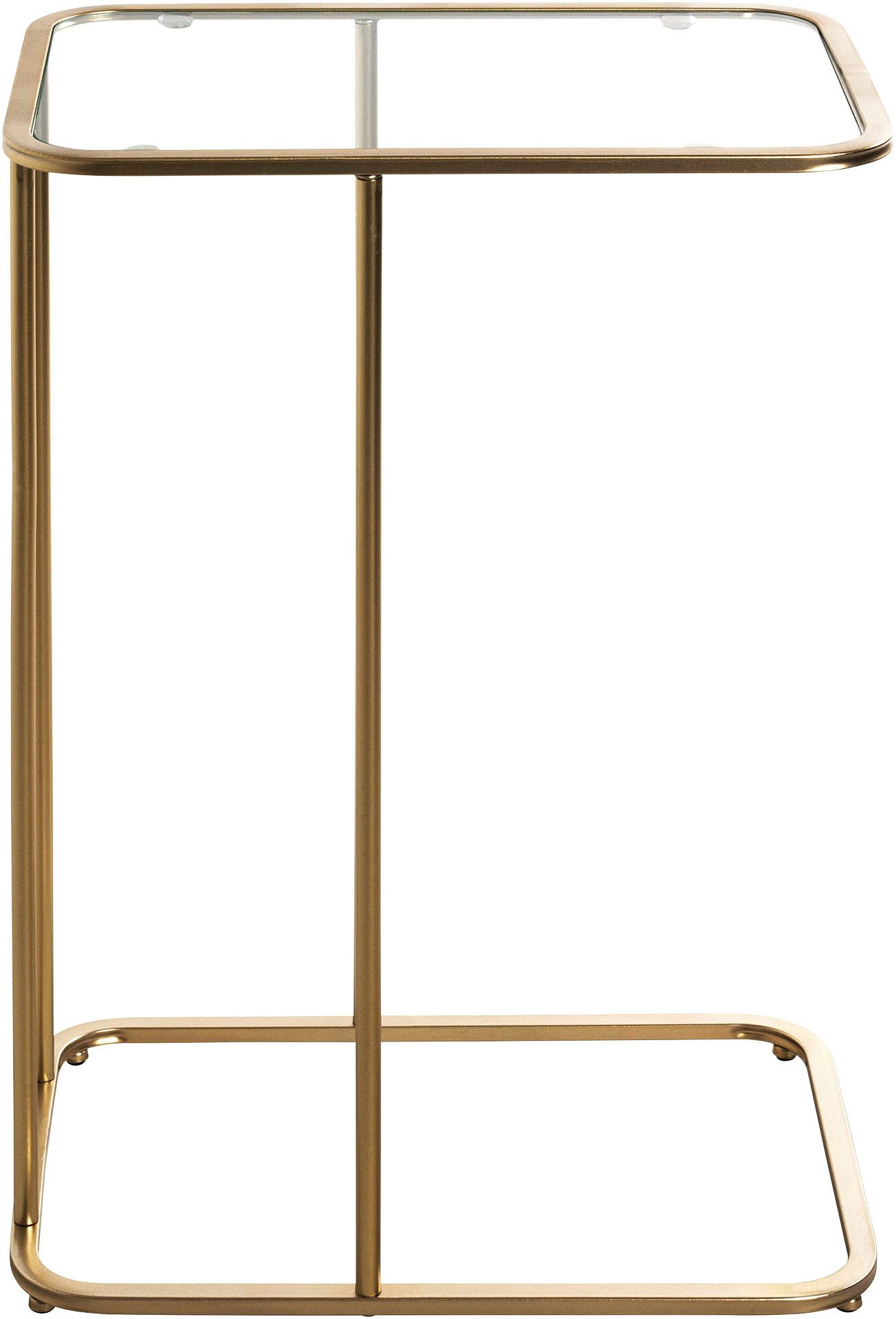 HAKU Beistelltisch Sofatisch, Wohnzimmertisch (1-St), rechteckig - aus Metall Gold B/T/H 45/30/65 cm