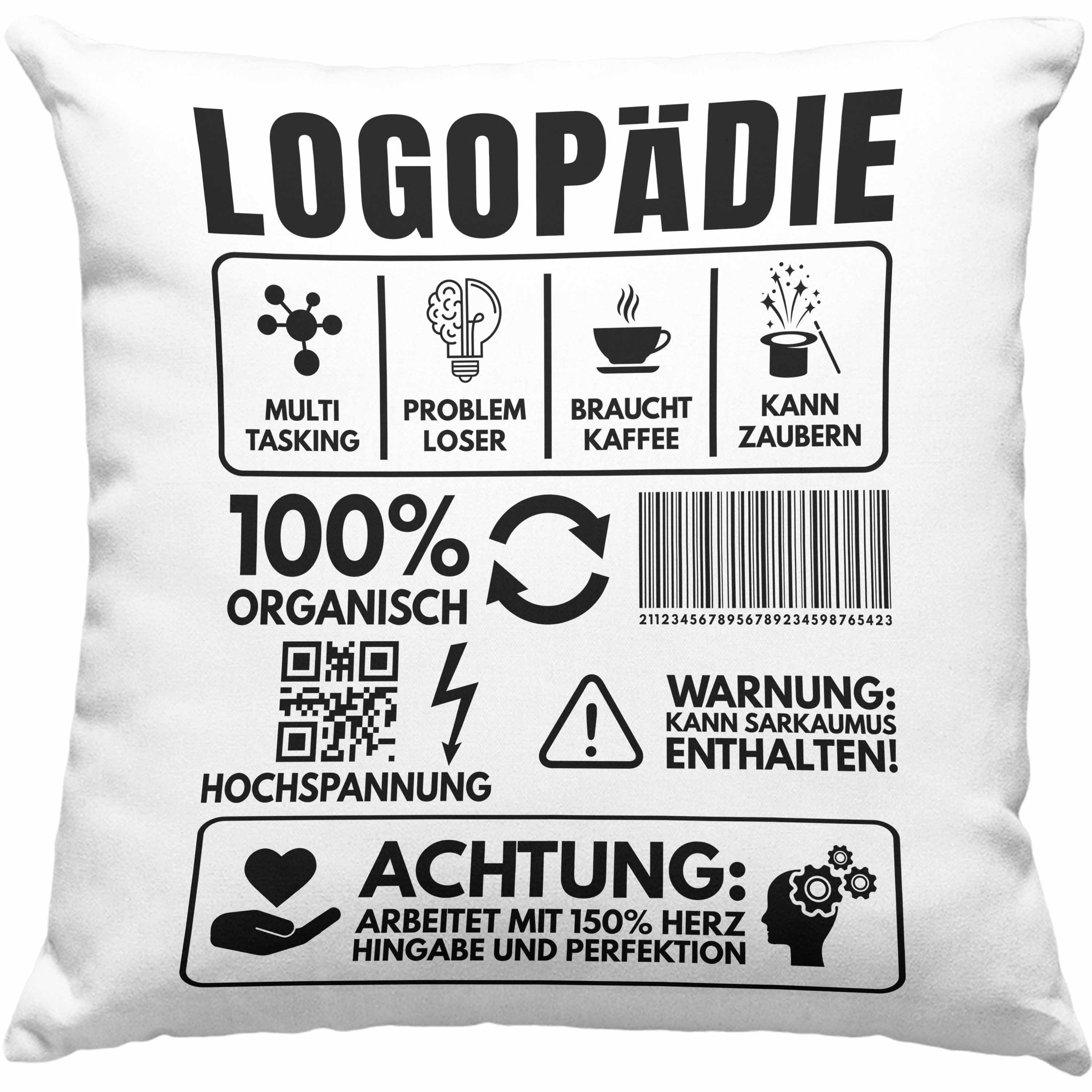 Trendation Dekokissen Trendation - Logopädin Spruch Kissen Geschenk Logopädie Logopäde Dekokissen mit Füllung 40x40 Blau