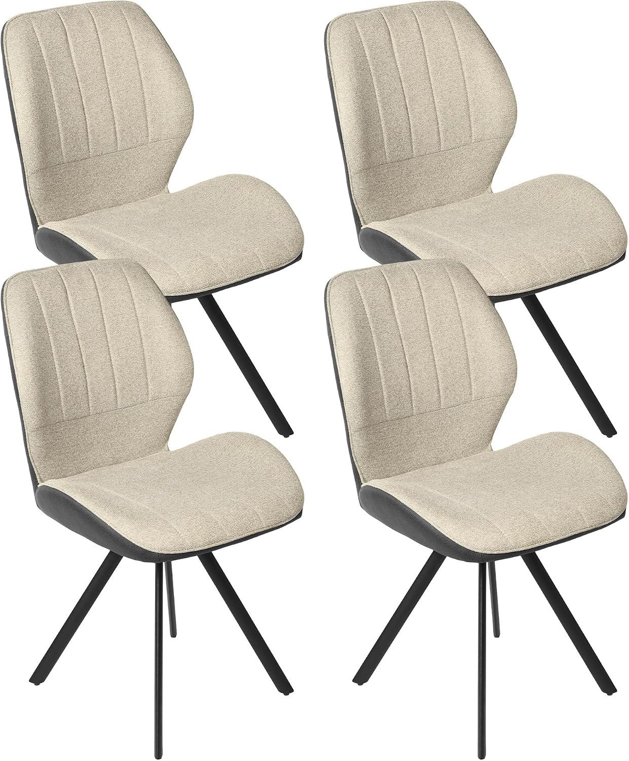 Jiexi Küchenstuhl Esszimmerstuhl, Patchwork-Design, Polsterstuhl mit Metallbeinen