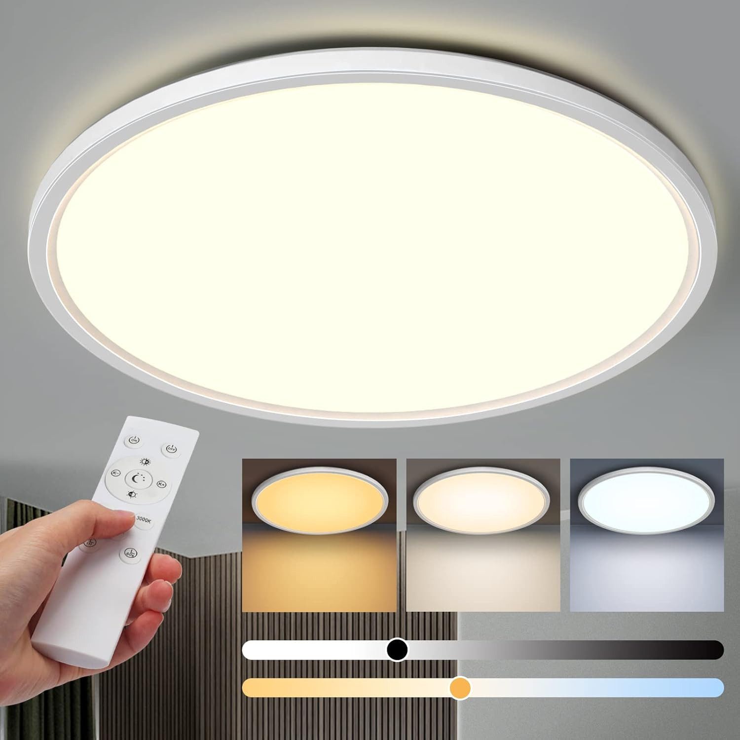 walkbee Deckenleuchte LED Deckenleuchte mit Fernbedienung,Ultra Dünn Decken günstig online kaufen