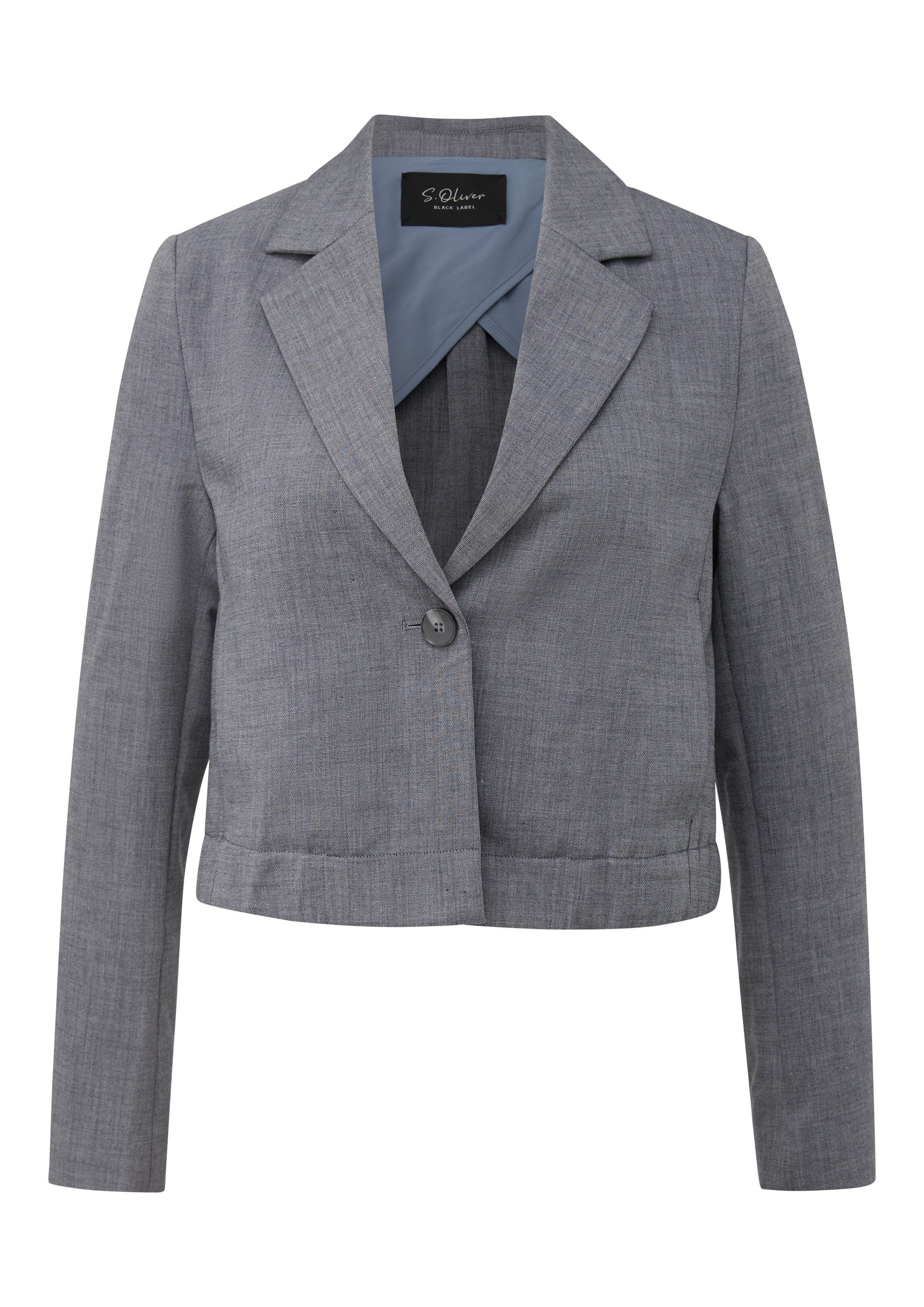 s.Oliver Jackenblazer Indoor-Jacke Cropped-Blazer mit Elastikeinsatz