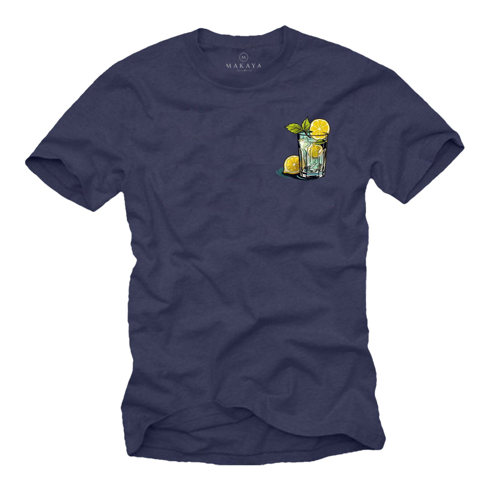 T-Shirt Herren Gin Tonic Gläser Motiv Aufdruck Sommer Print