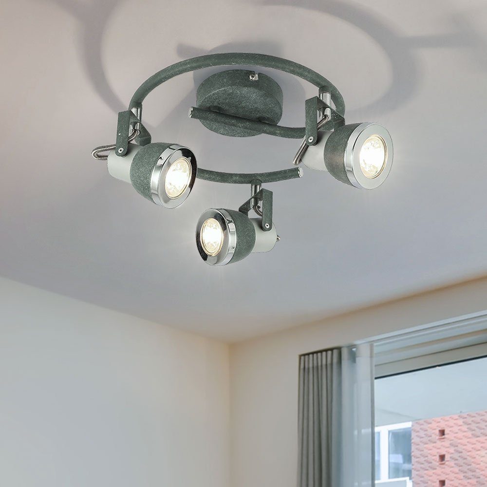 GLOBO LIGHTING Deckenspot, LED-Leuchtmittel fest verbaut, Schwenkbare Deckenleuchte LED Deckenstrahler 3 flammig Küchenstrahler