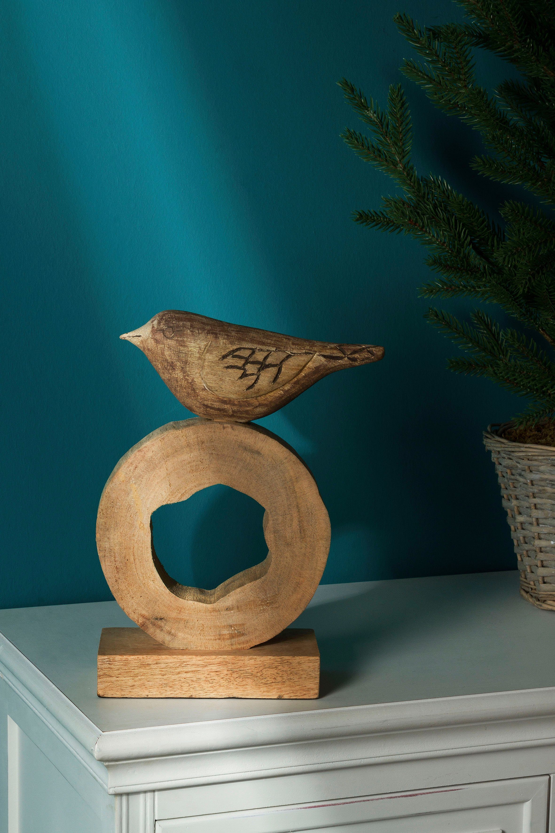 Skulptur, Holz, 32 aus Möbel Höhe cm, natur, Ring, Wohnzimmer Accessoires Vogel Dekoobjekt, & auf Myflair
