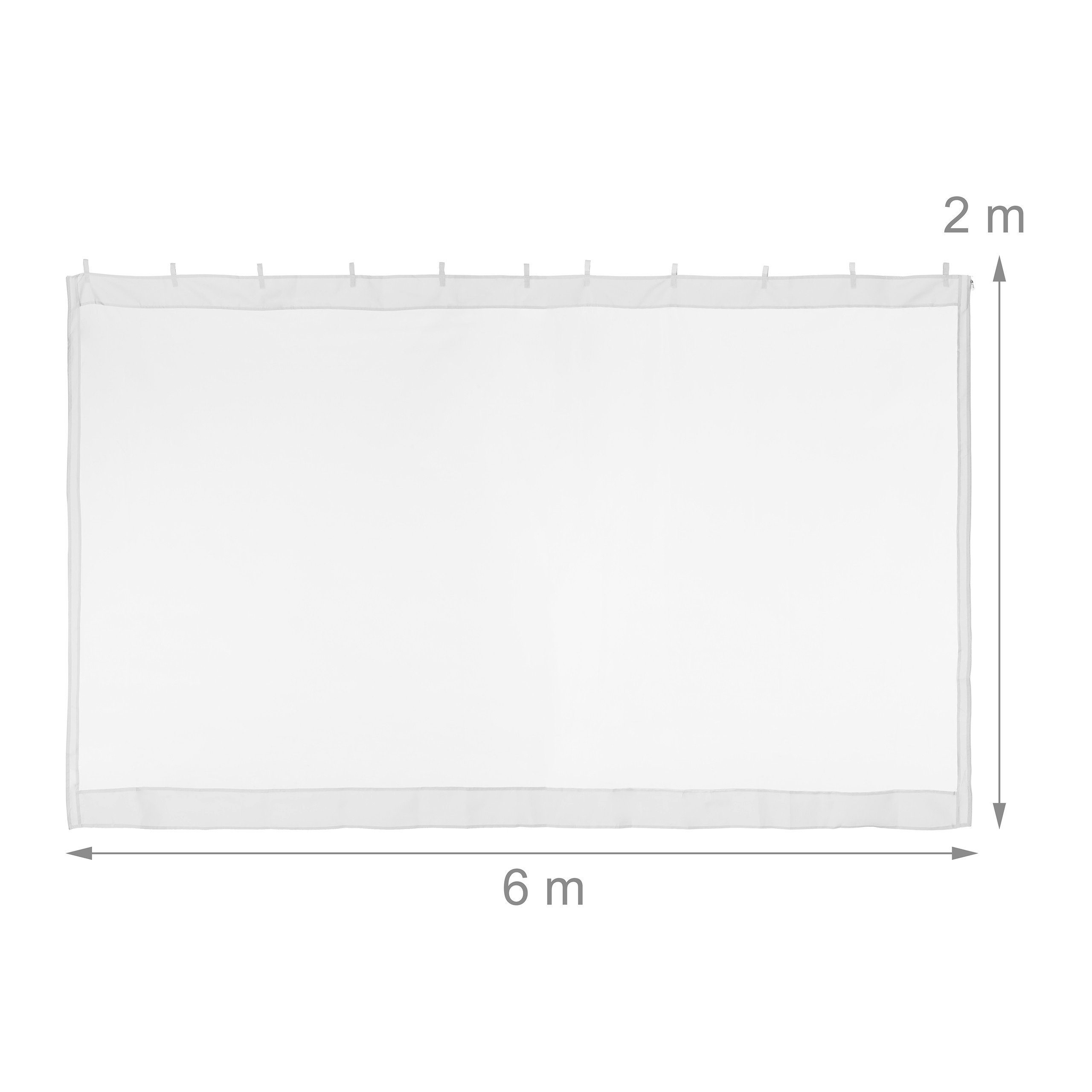 relaxdays Pavillonseitenteil Moskitonetz für 3x3m Pavillon weiß, 1200x200 cm