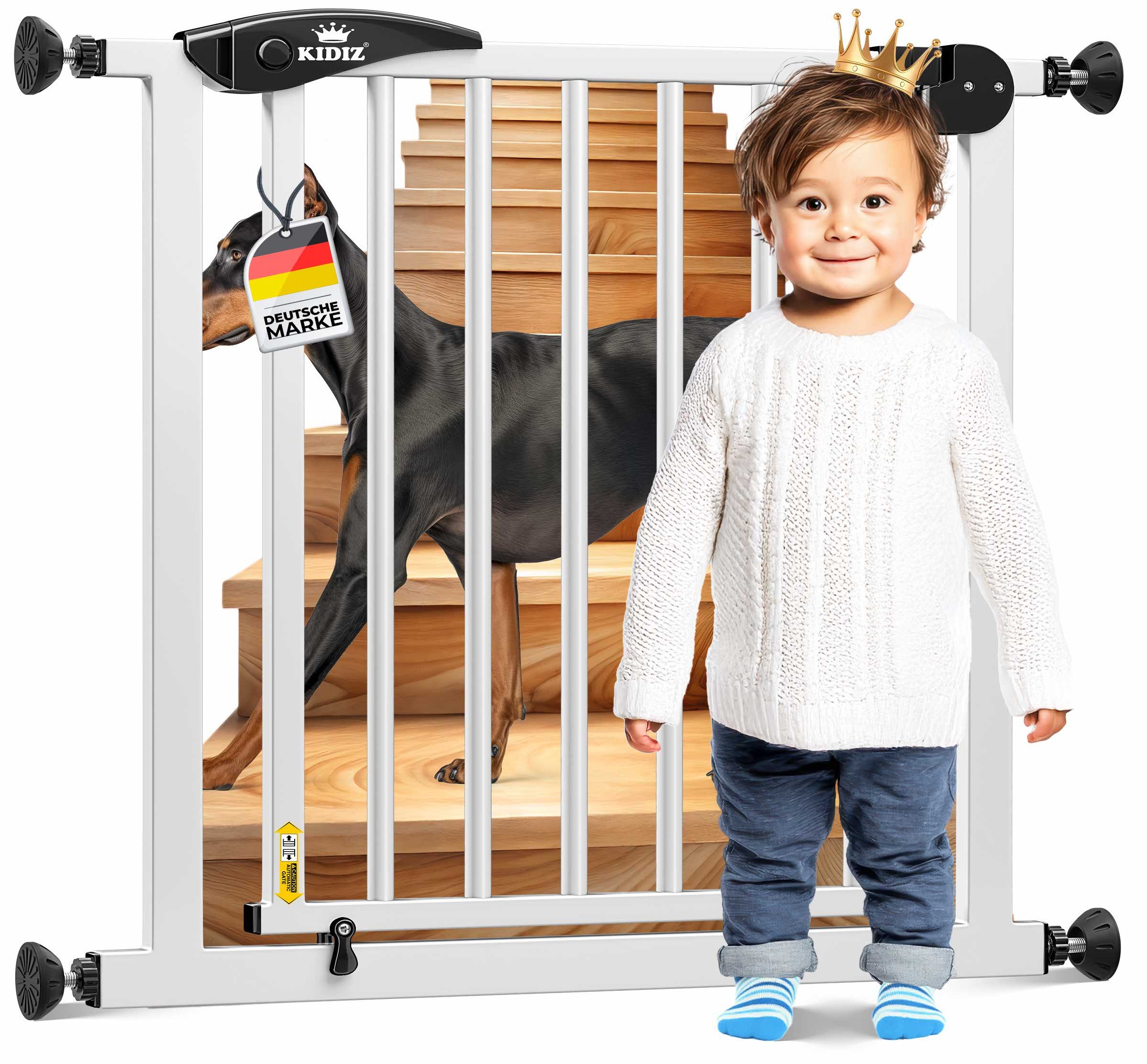 KIDIZ Türschutzgitter, auch als Schutzgitter für Treppen, Auto Close, Kinder Treppengitter