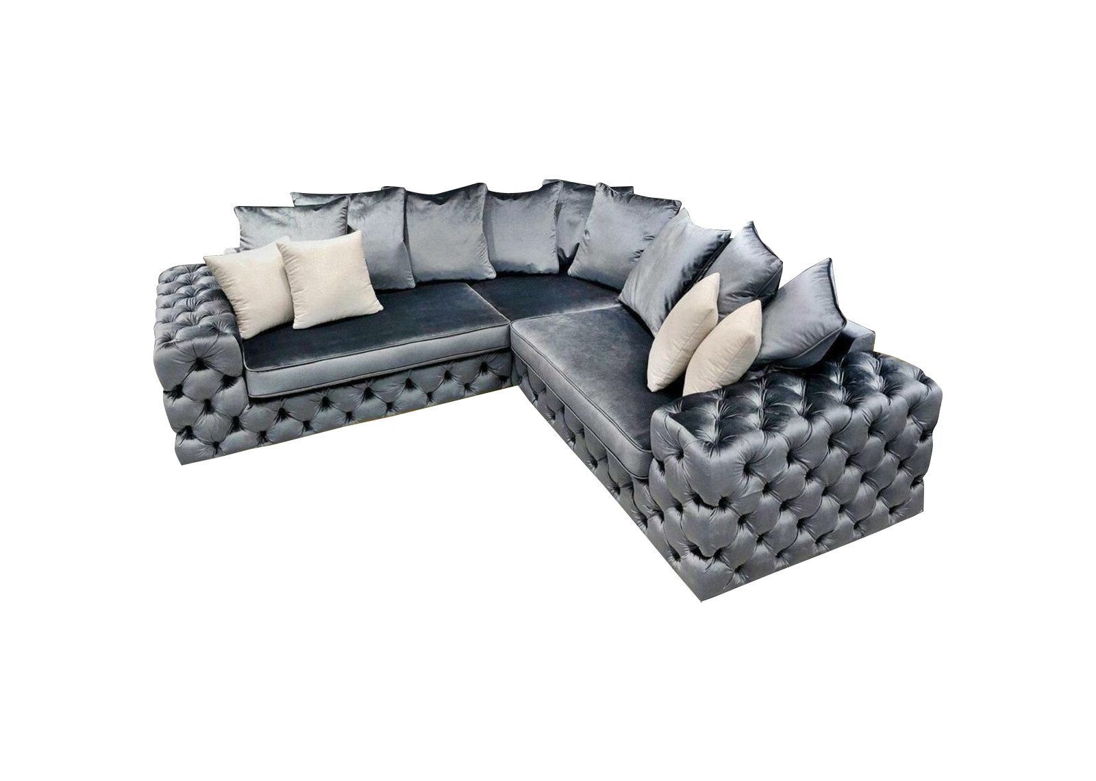 Xlmoebel Chesterfield-Sofa L-Form Wohnlandschaft gepolstert in hochwertigem Textil, Hergestellt in Europa