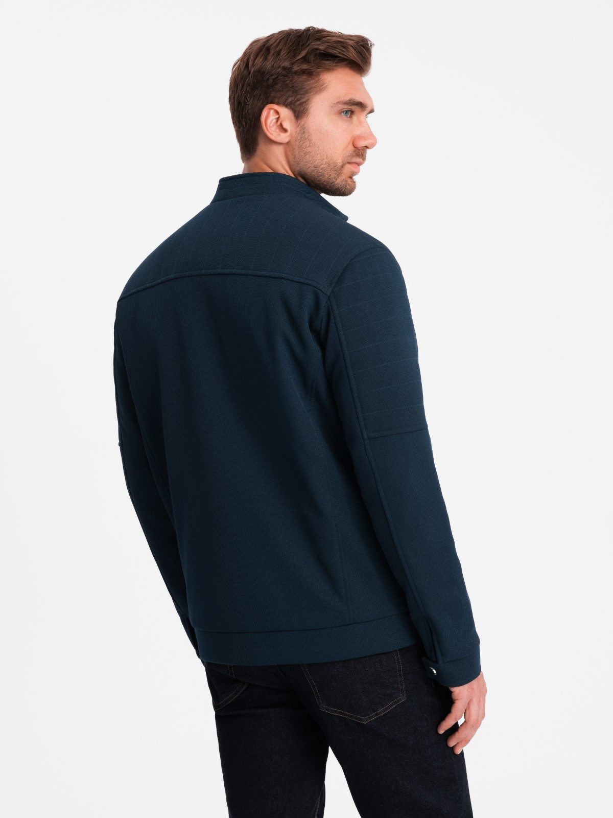 OMBRE Bikerjacke Bikerjacke mit Stehkragen