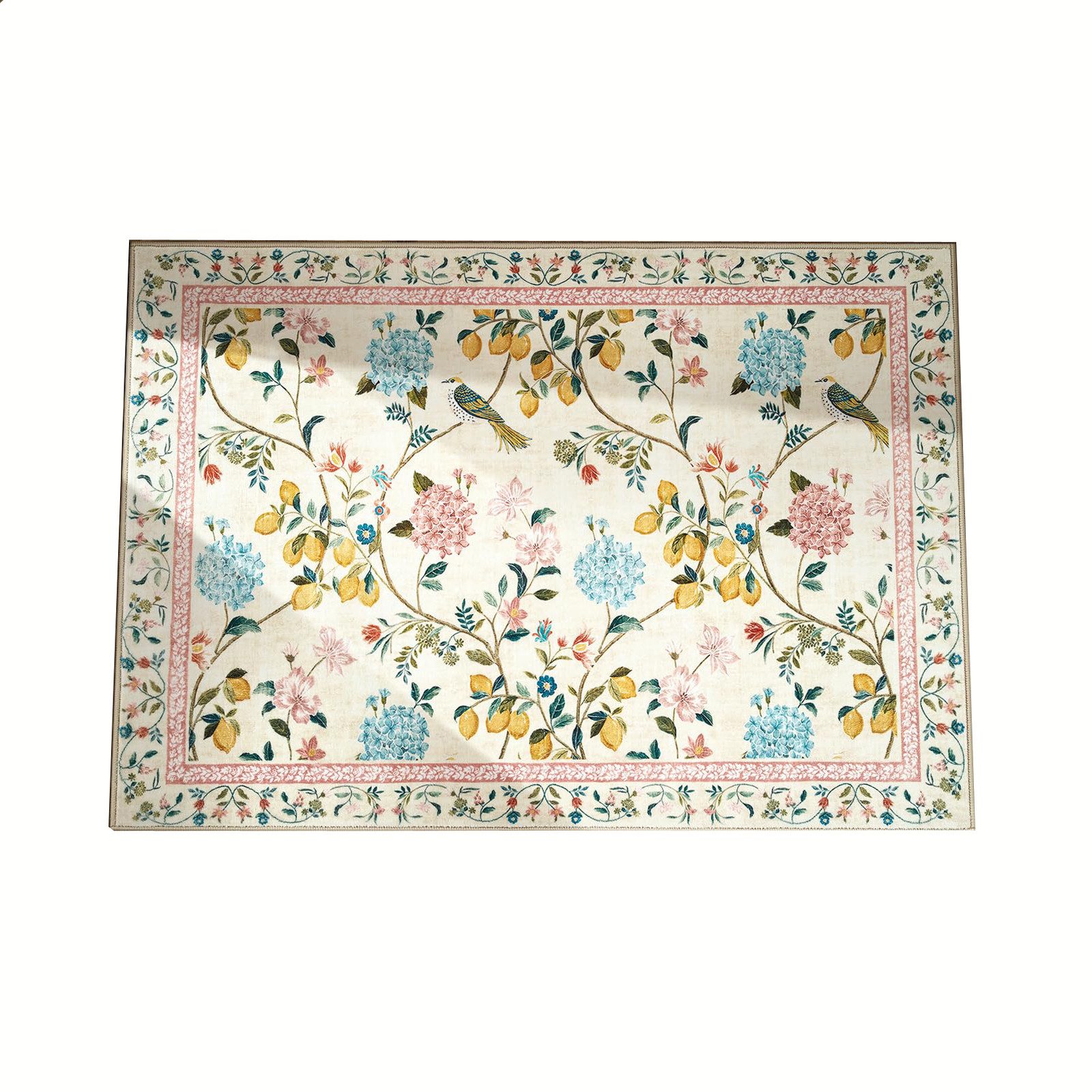 Agger Fußmatte Fußmatte mit Blumenmuster, weiche Bodenmatte im Vintage-Pflanzenstil, Innenbereich-Türmatte für Flur Schlafzimmer und Badezimmer