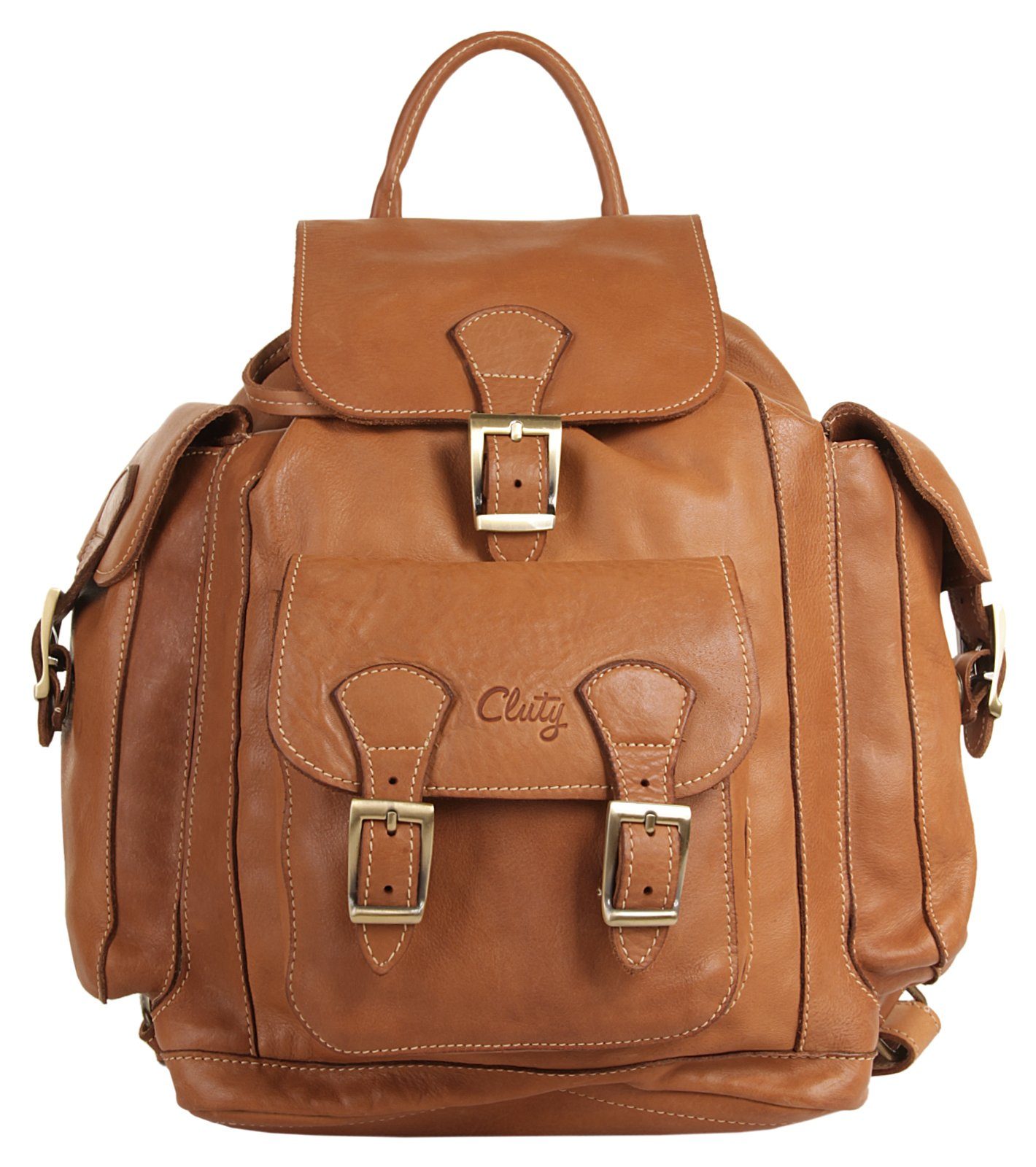 Cluty Cityrucksack, echt Leder, Made in Italy
