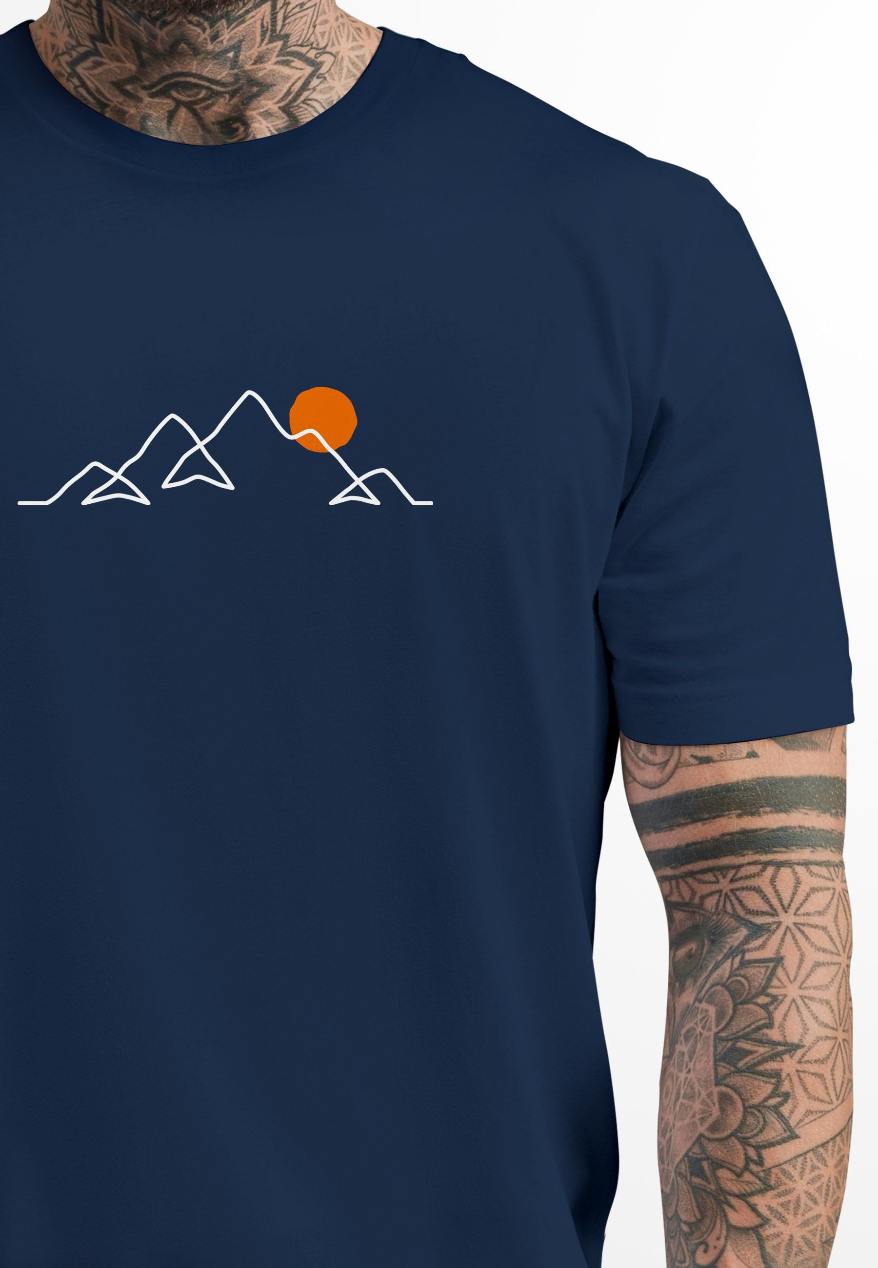 Neverless Print-Shirt Herren T-Shirt Frontprint Line-Art günstig online kaufen