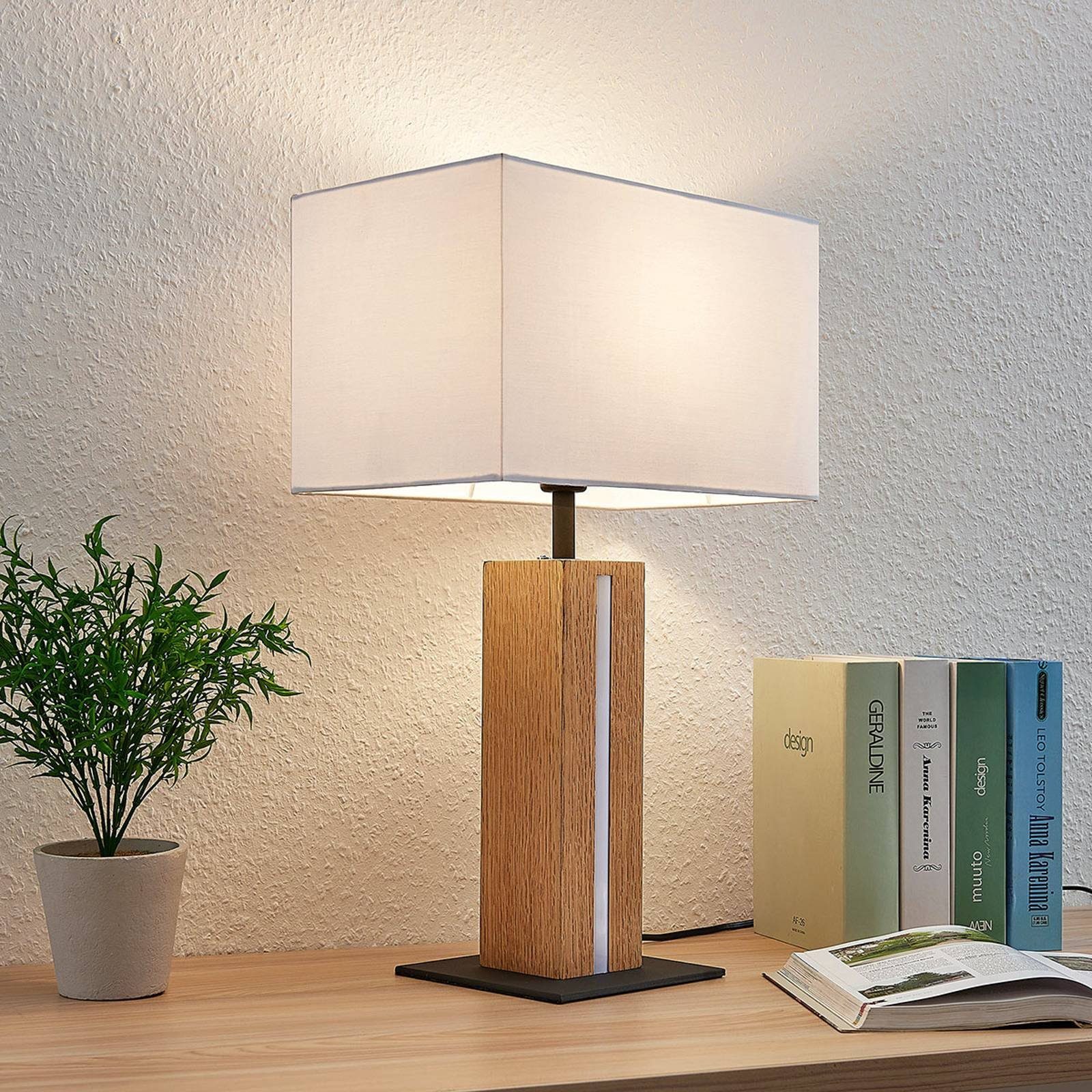 Lindby Tischleuchte Garry, Enthalten, 1 x 60 W E27 (exkl) + 1 x 5 W LED (inkl)