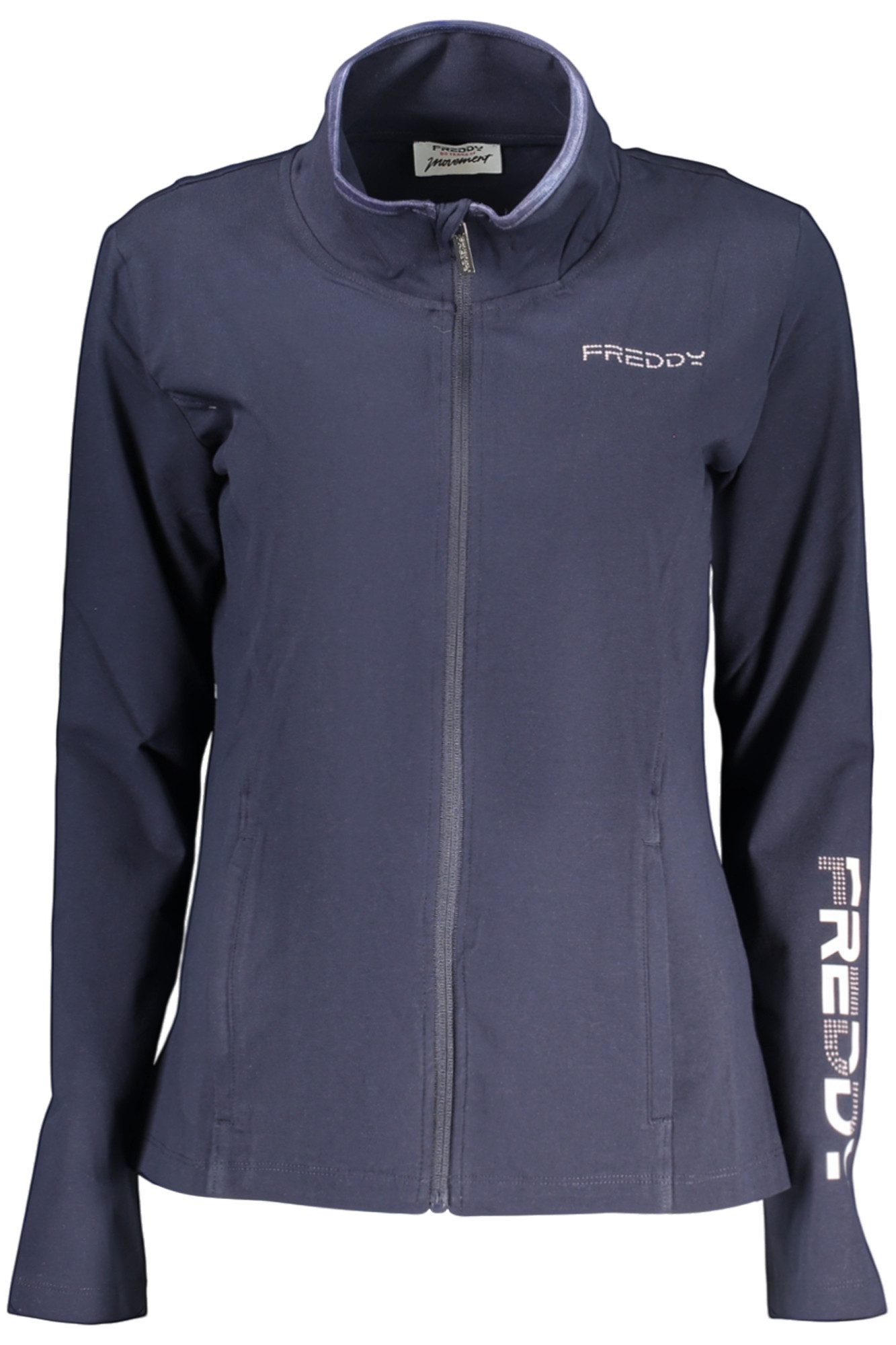 Freddy Sweatshirt Blaue Damen-Sweatjacke mit Reißverschluss und