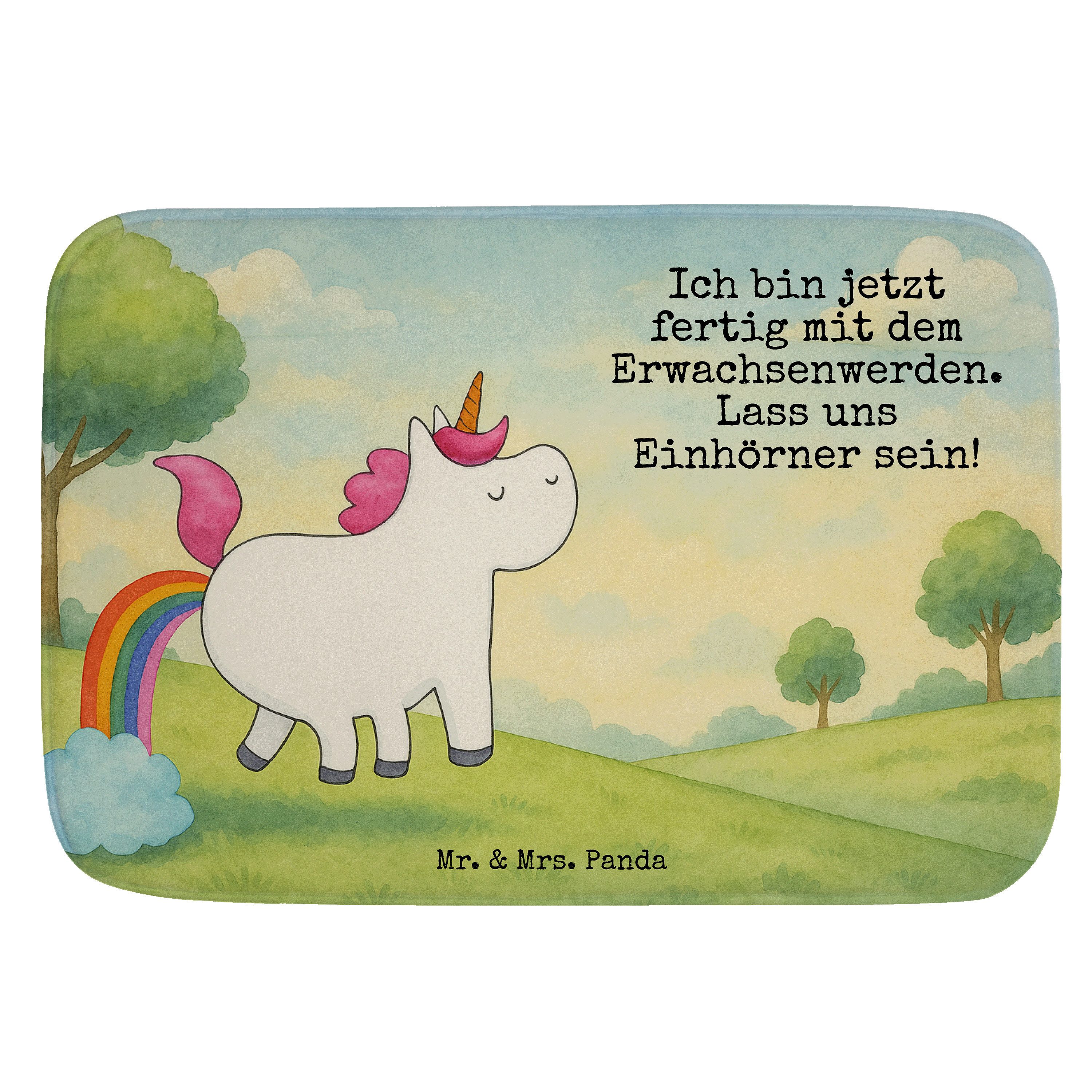Badematte Einhorn Pupsen Design, Badteppich, Weiß, Badvorleger, Badematte, Rege
