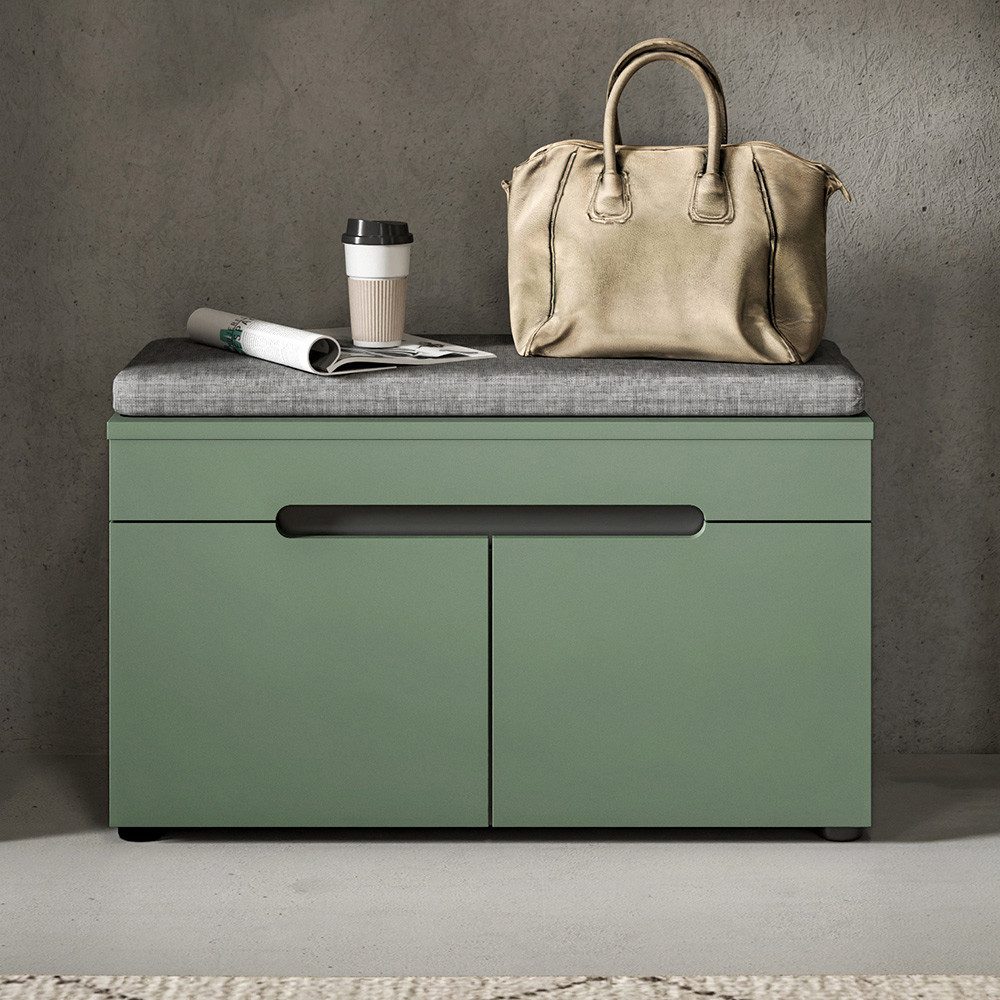 Lomadox Schuhbank CORTANA-158, 80 cm breit, Grün & Grau