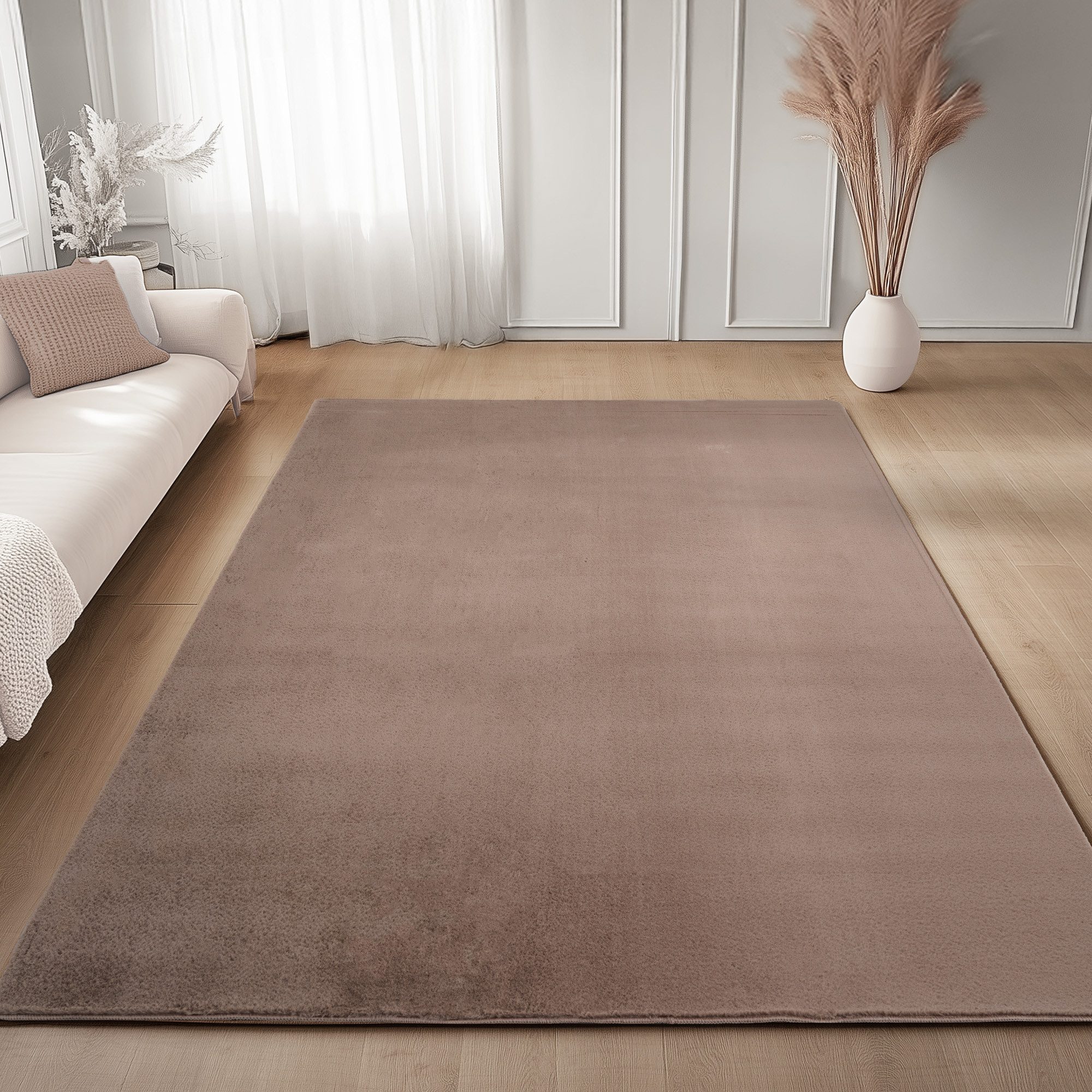 Carpettex Veloursteppich Unicolor - Einfarbig, Läufer, Höhe: 11 mm, Perfekt geeignet für Wohnzimmer, Schlafzimmer,Küche,Kinderzimmer