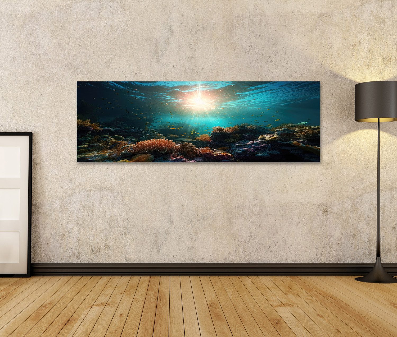 islandburner Leinwandbild Tiere Unterwasserwelt Sonnenstrahlen Korallenriff günstig online kaufen