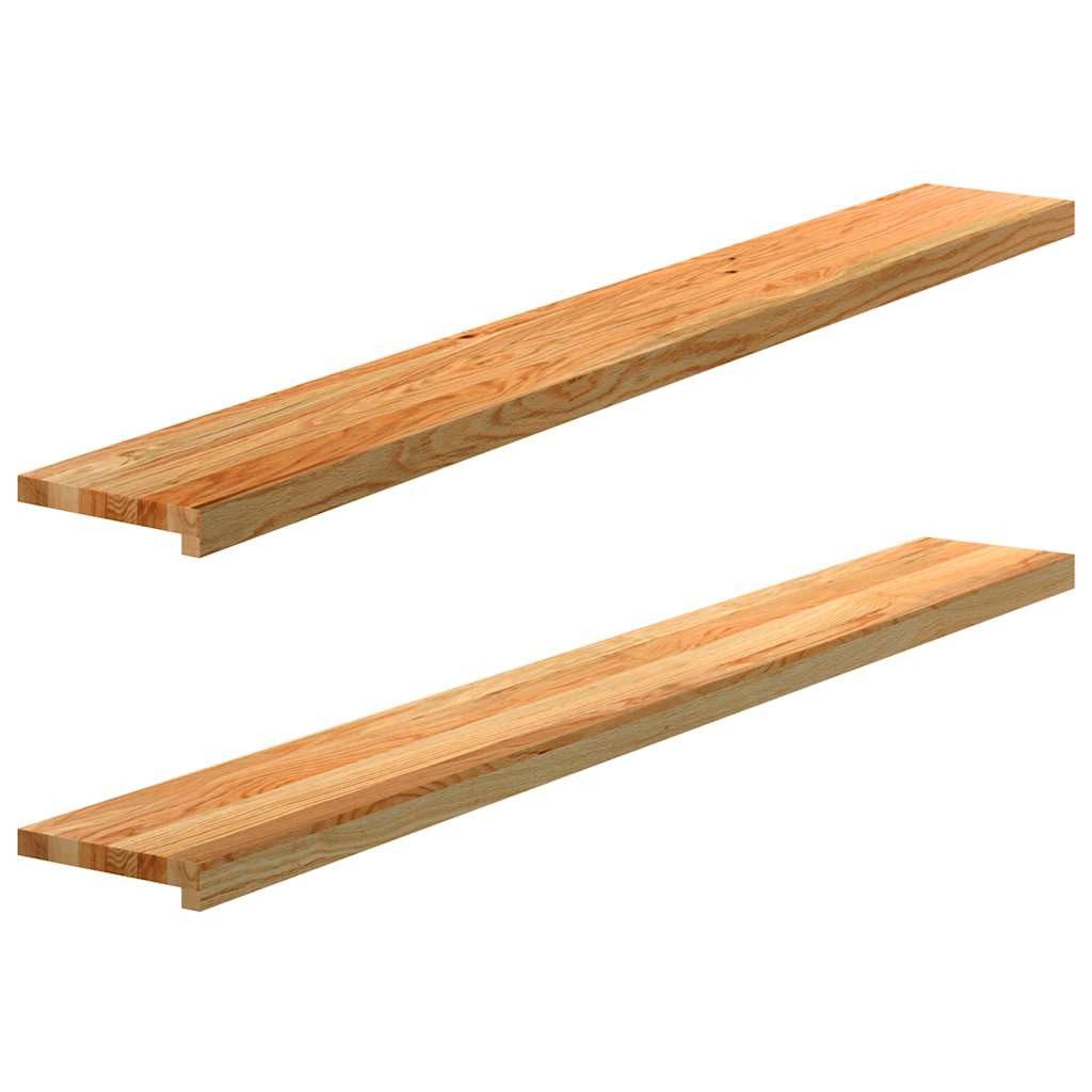 vidaXL Fensterbank, Fensterbänke 2 Stk. Hellbraun 160x20x2 cm Massivholz Eiche