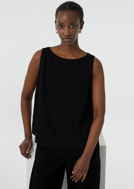 comma casual identity Blusentop Ärmelloses Leinenmix-Top mit U-Boot-Ausschn günstig online kaufen