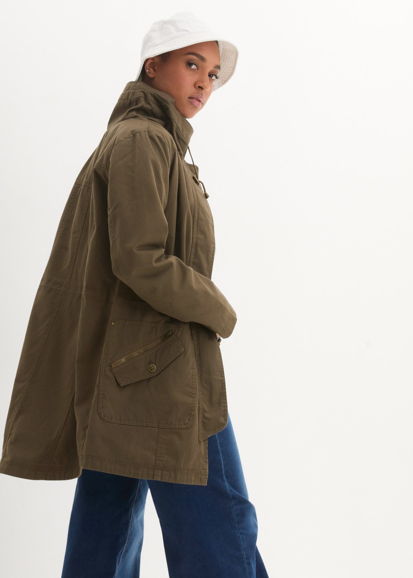 bonprix Parka taillierte Passform, mit Stehkragen und Tunnelzug