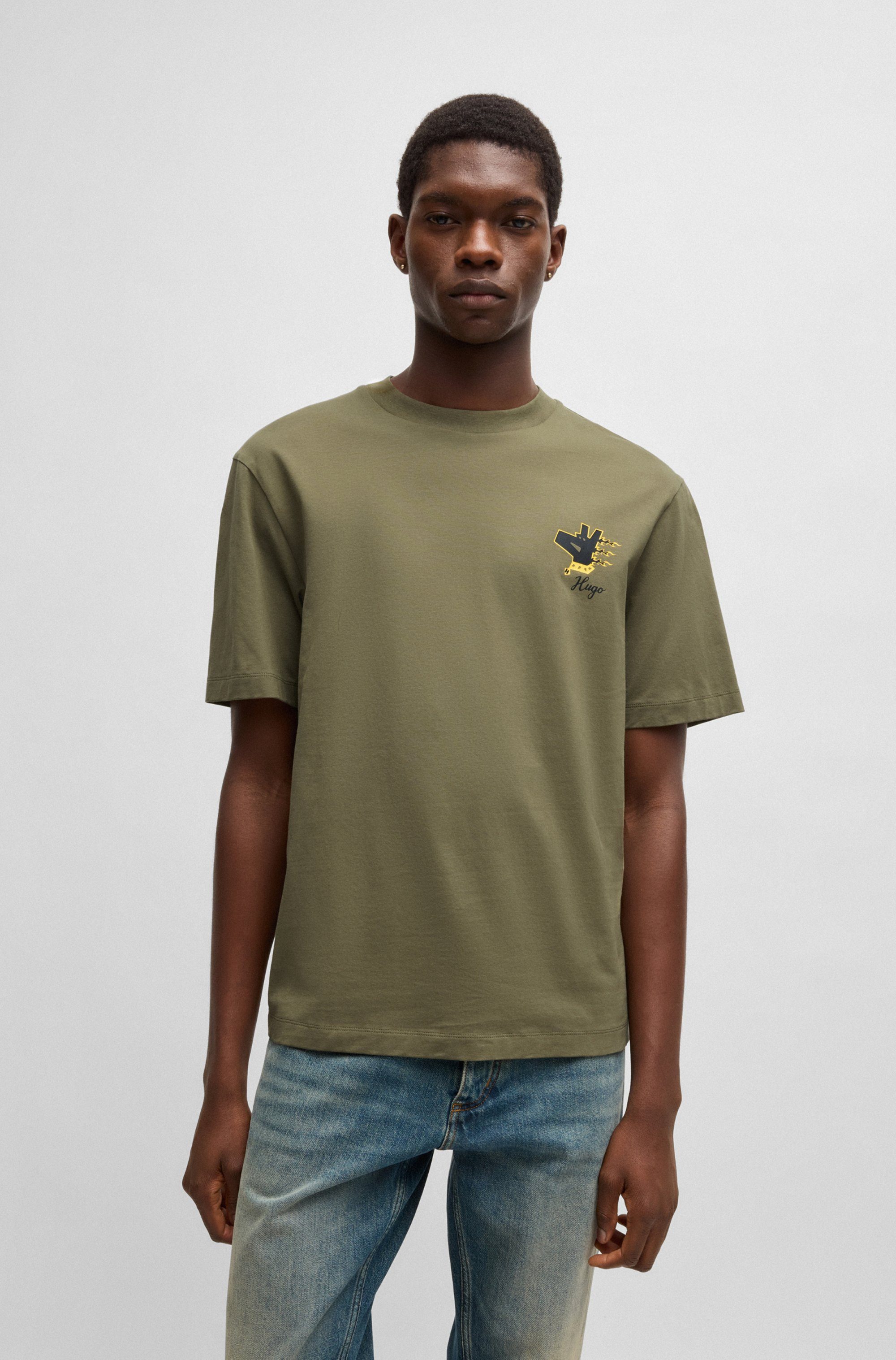 HUGO Blue T-Shirt Nagulop mit großem günstig online kaufen