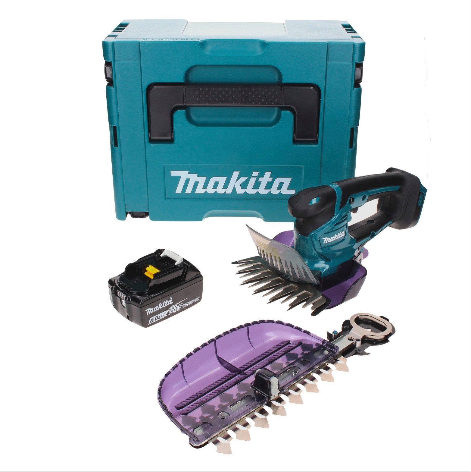 Makita Akku-Grasschere DUM 604 G1XJ Akku Grasschere 18 V mit Gras- und Strauchscherblatt