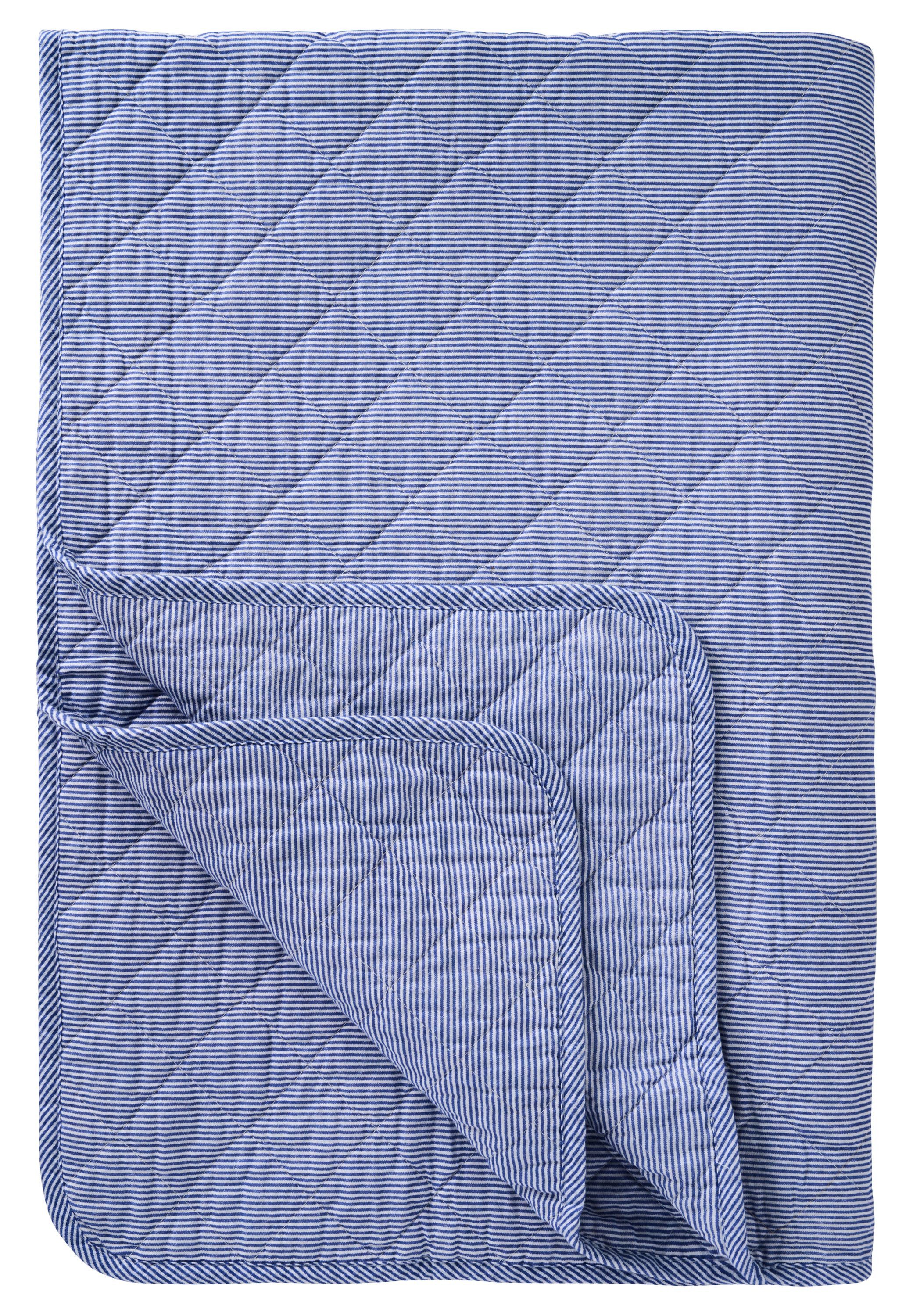 Ib Laursen Tagesdecke Ib Laursen - Decke Quilt Tagesdecke Gestreift Dunkelblau Weiß