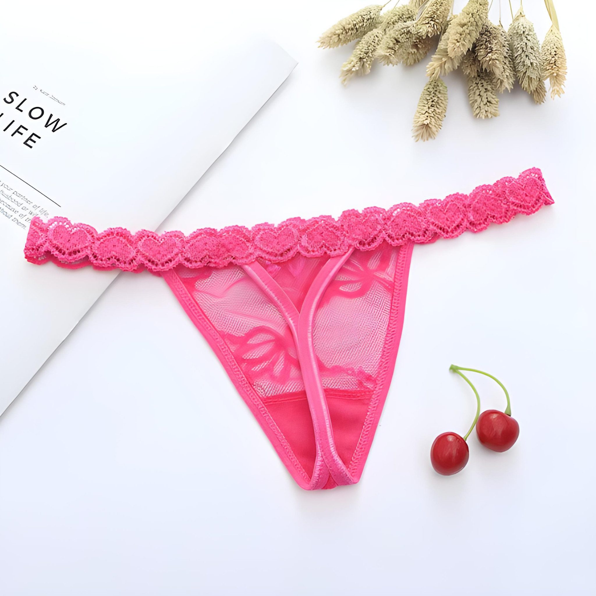 NEXORA Stringtanga Tanga, String, Damenunterwäsche, Spitzenstring, Dessous Onesize mit elastischem Bund, passt sich Ihrem Körper optimal an