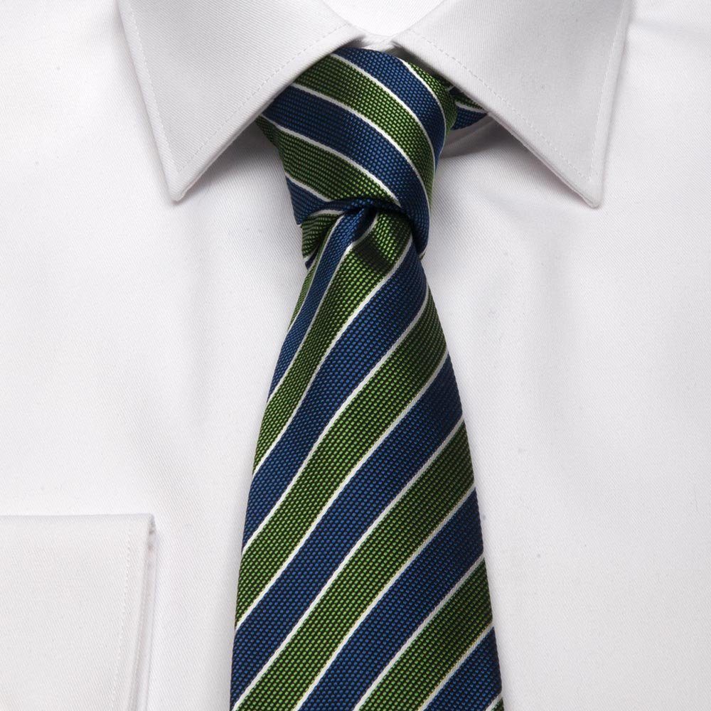 Seiden-Jacquard (8cm) BGENTS Breit Blau/Grün Krawatte Gestreifte Krawatte