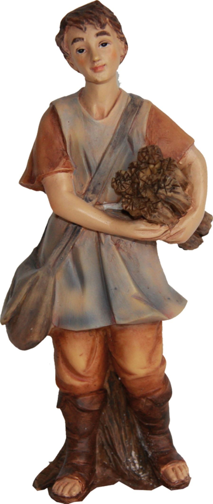 FADEDA Krippenfigur FADEDA Junge mit Holz, Höhe in cm: 11 (1 St)