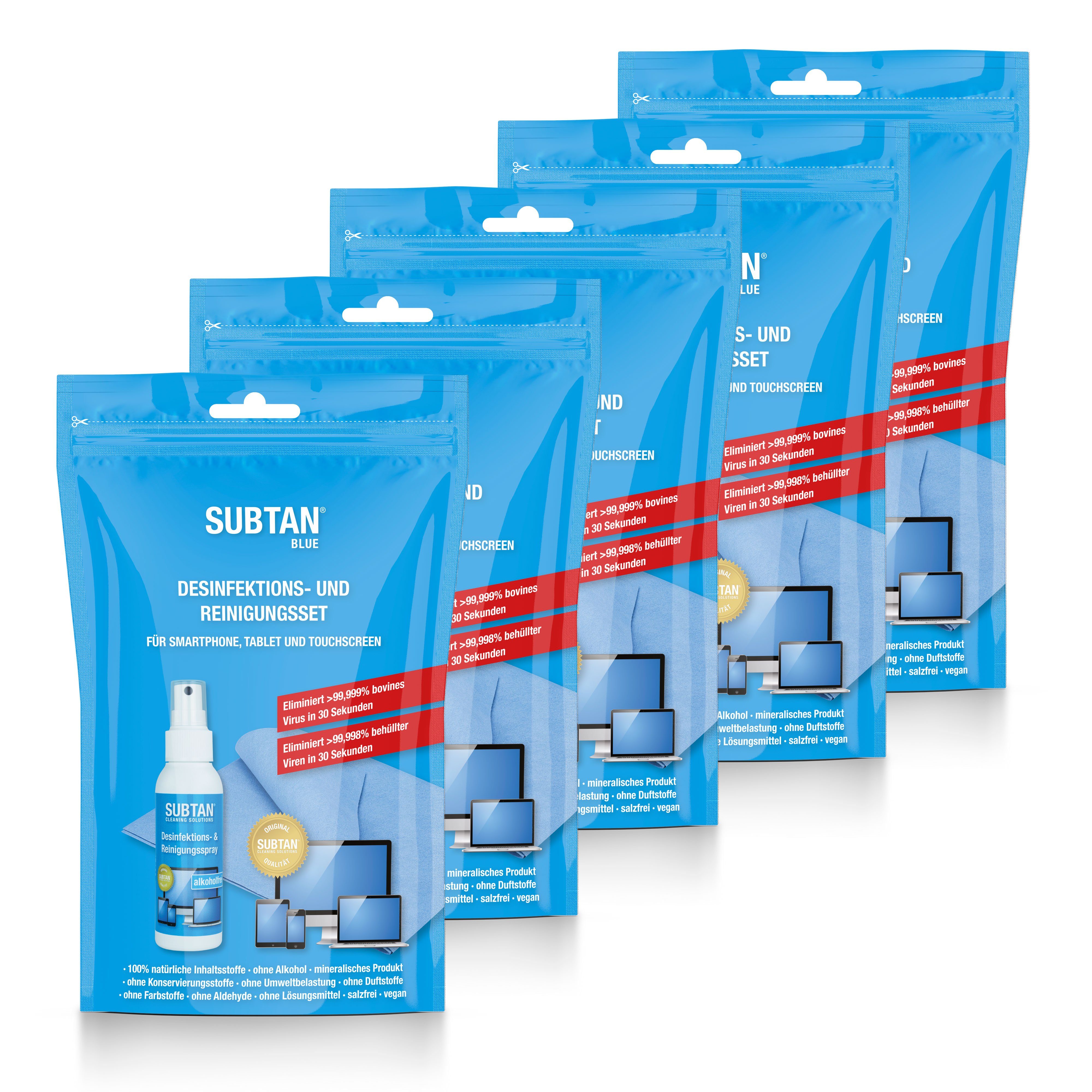 SUBTAN Blue Pocket Desinfektions- und Reinigungsset Reinigungsspray (5-St)