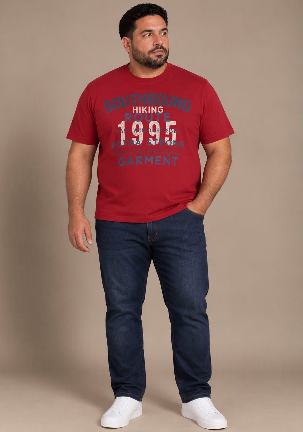Man's World Plus Rundhalsshirt auch in Grosse Größen bis Gr. 7XL Ärmel-Fit regular fit, Kurzarm, casual, für Frühling und Sommer – Bild 5 von 5