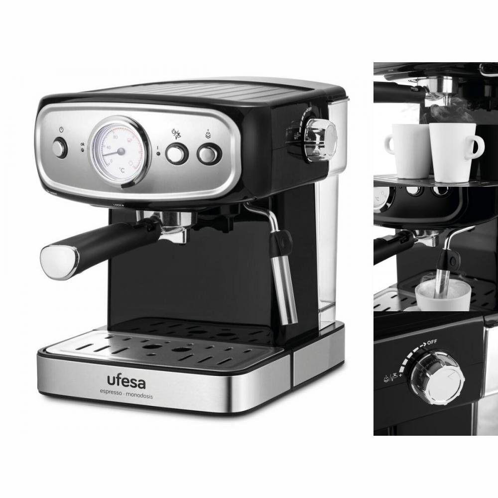 Silberfarben UFESA Express-Kaffeemaschine 850 Ufesa Schwarz CE7244 Filterkaffeemaschine Manuelle