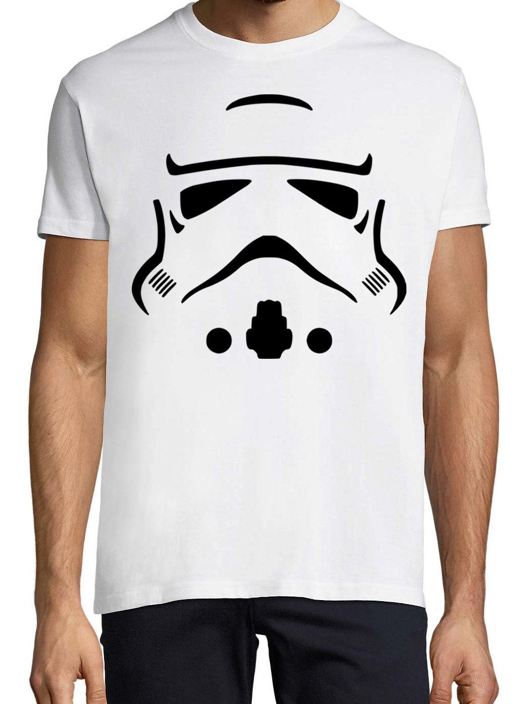 Designz Storm Fun Weiss trendigem Trooper Herren Frontprint T-Shirt mit Youth T-Shirt