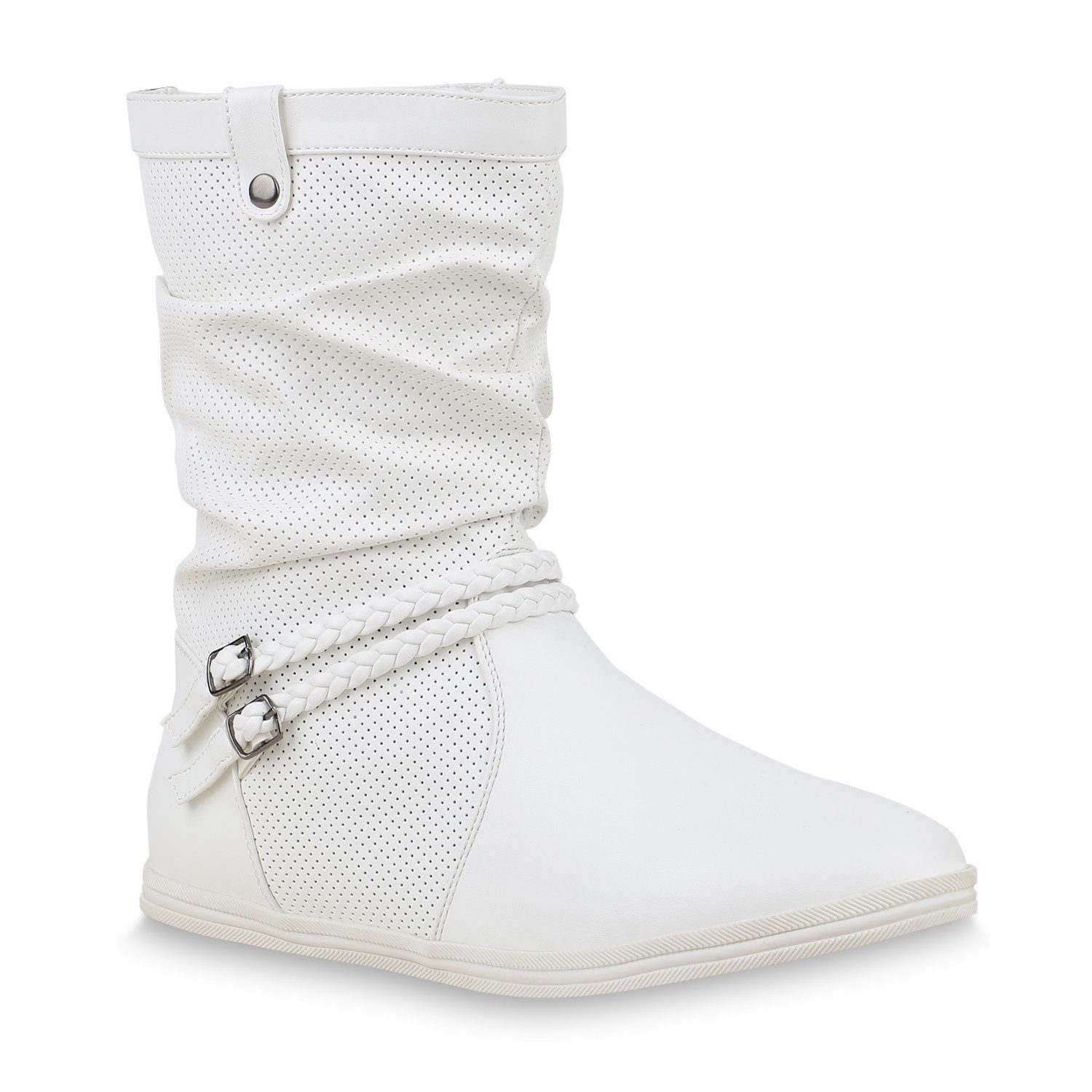 VAN HILL 70991 Schlupfstiefel Damen Schlupfstiefel Skylar - Sportliche Stiefel mit Schnallen