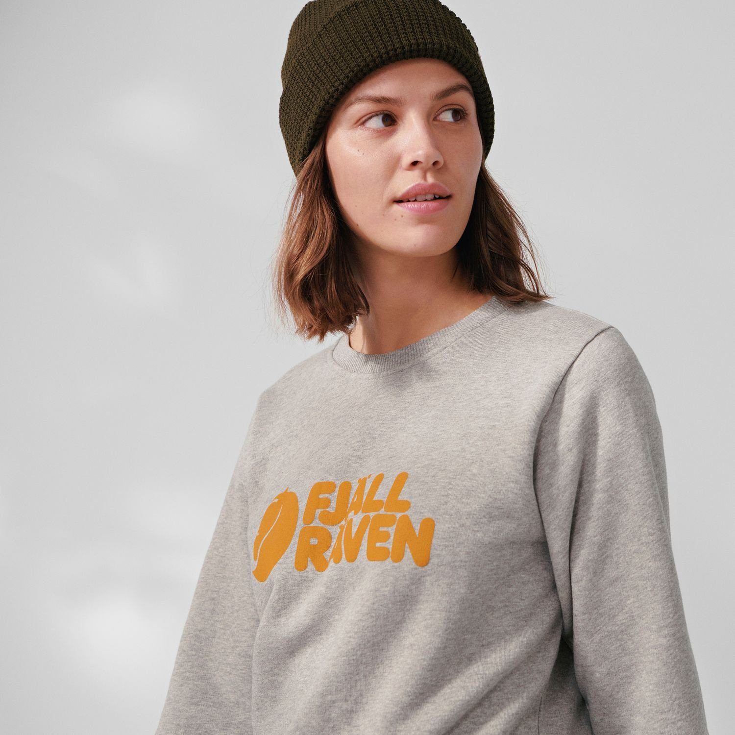 Fjällräven Fleecepullover Fjällräven W - Sweater Sweater Logo Melange Grey Damen