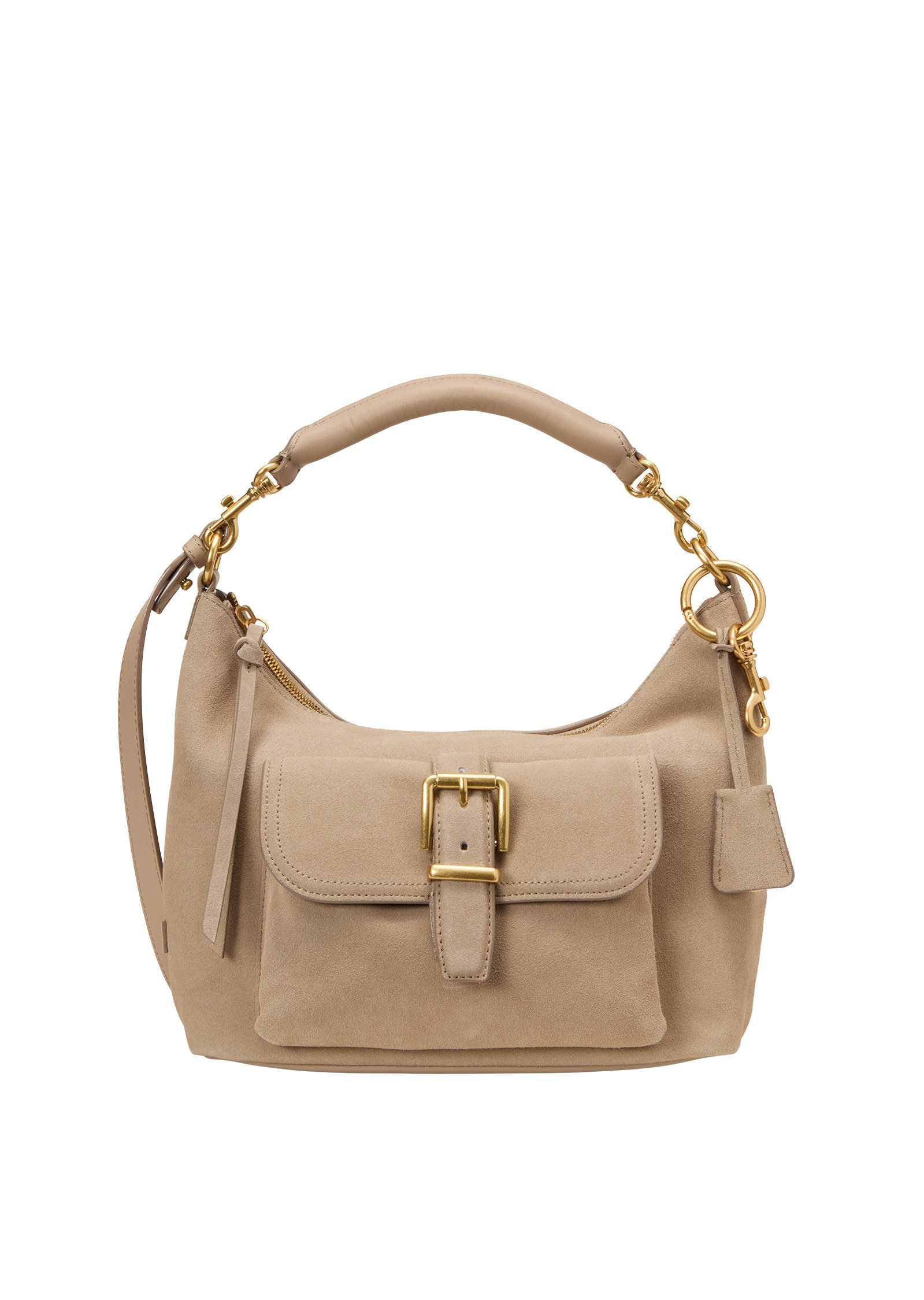 Marc O'Polo Umhängetasche aus softem Velours-Rindleder