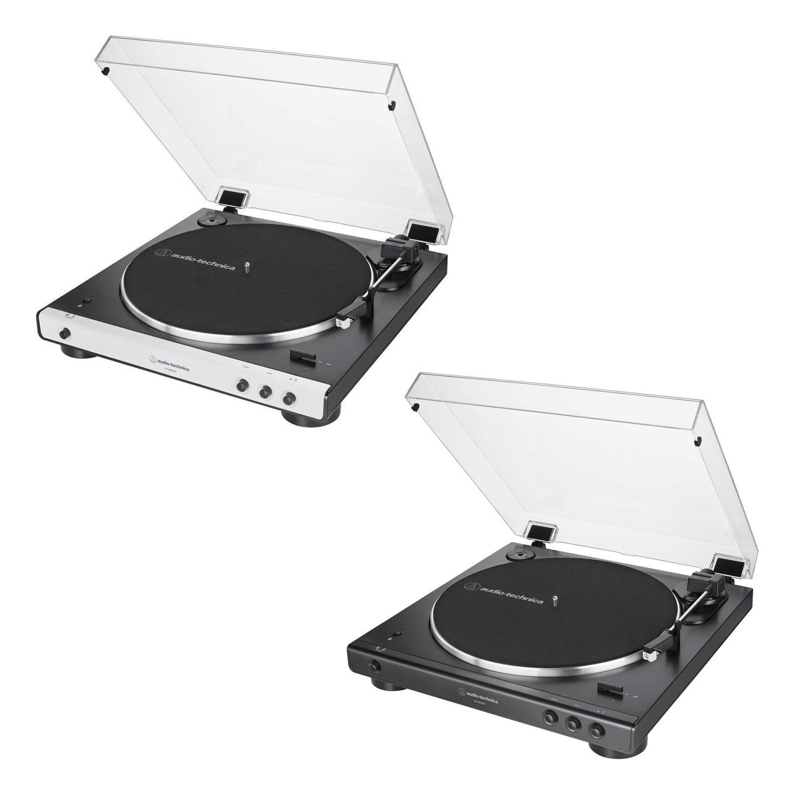 AT-LP audio-technica Riemenantrieb, Schwarz-Silber Bluetooth) Plattenspieler 60X (Vollautomatisch,