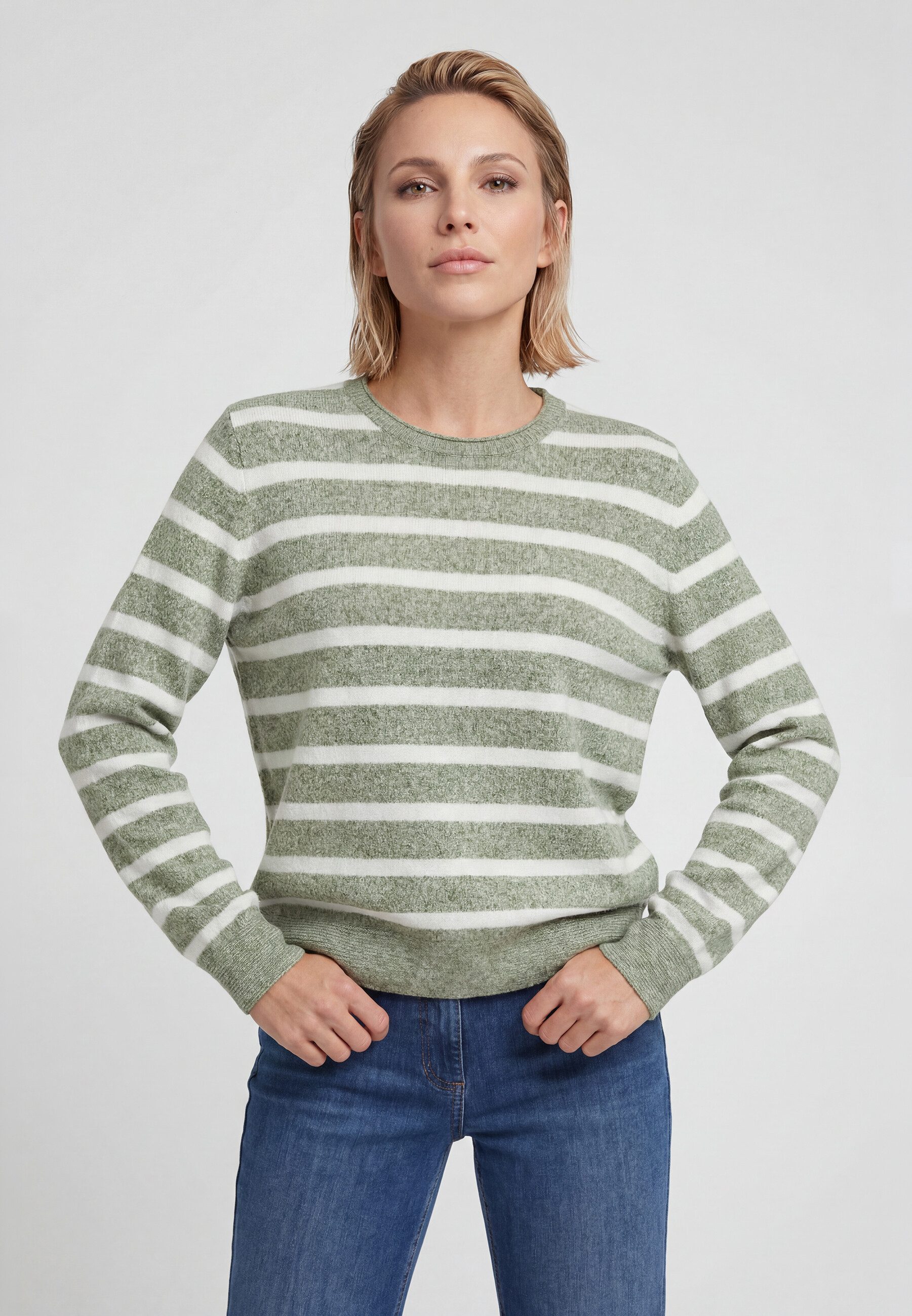 Olsen Strickpullover Pullover mit Streifenmuster