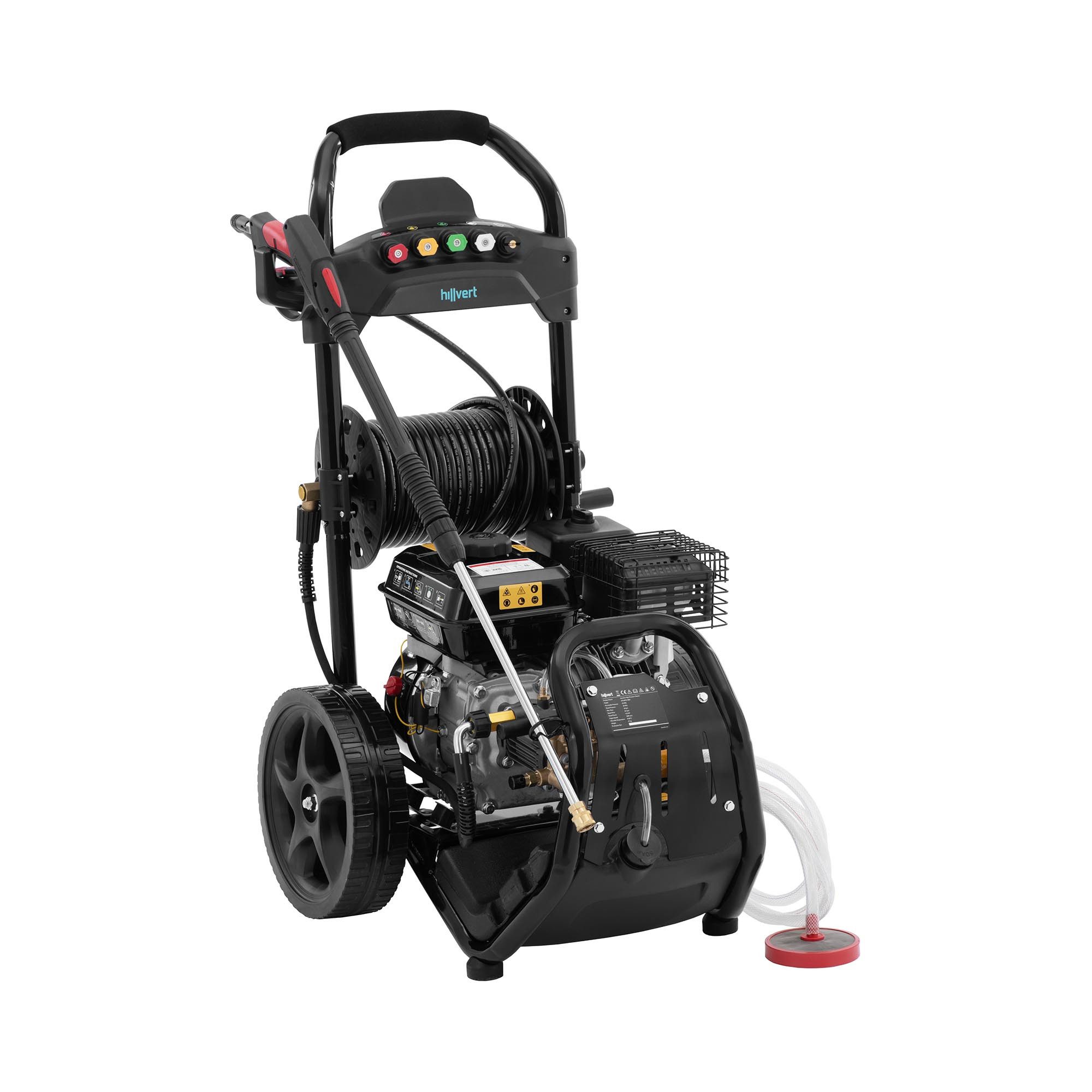 Hillvert Hochdruckreiniger Benzin Flächenreiniger 4500 W 7 PS 200 bar 20 m Schlauch Räder, 4500 W, Fördermenge max: 9 l/h