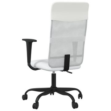 vidaXL Bürostuhl Bürostuhl Höhenverstellbar Weiß Netzstoff und Kunstleder (1 St)