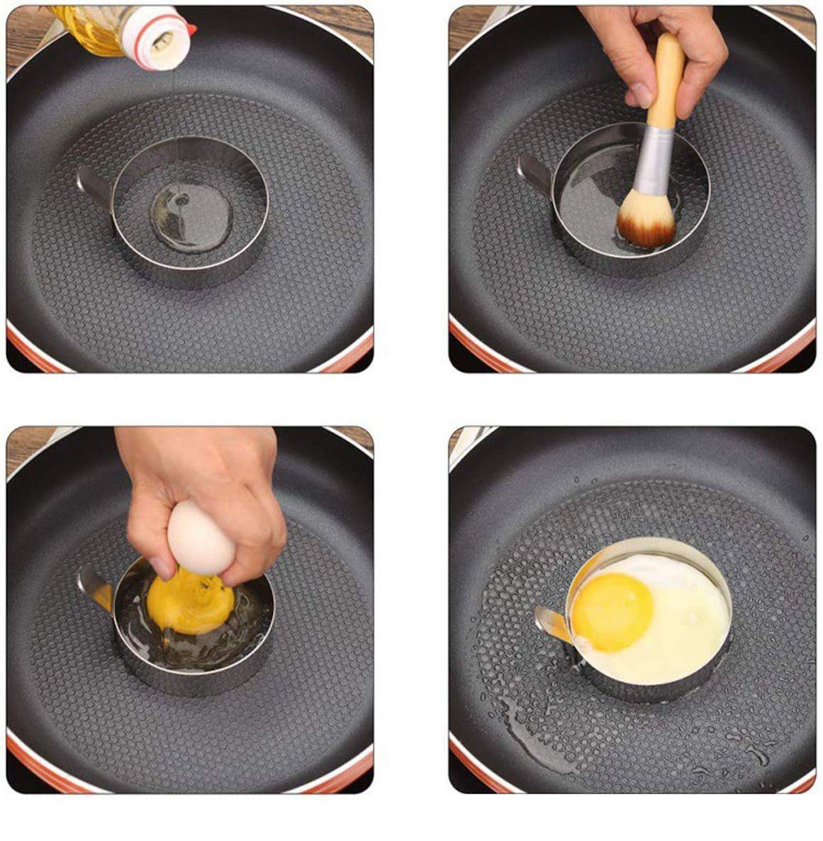 Jormftte für Ring Spiegeleiform Spiegelei Pancake Edelstahl Backform Antihaft Form,Egg