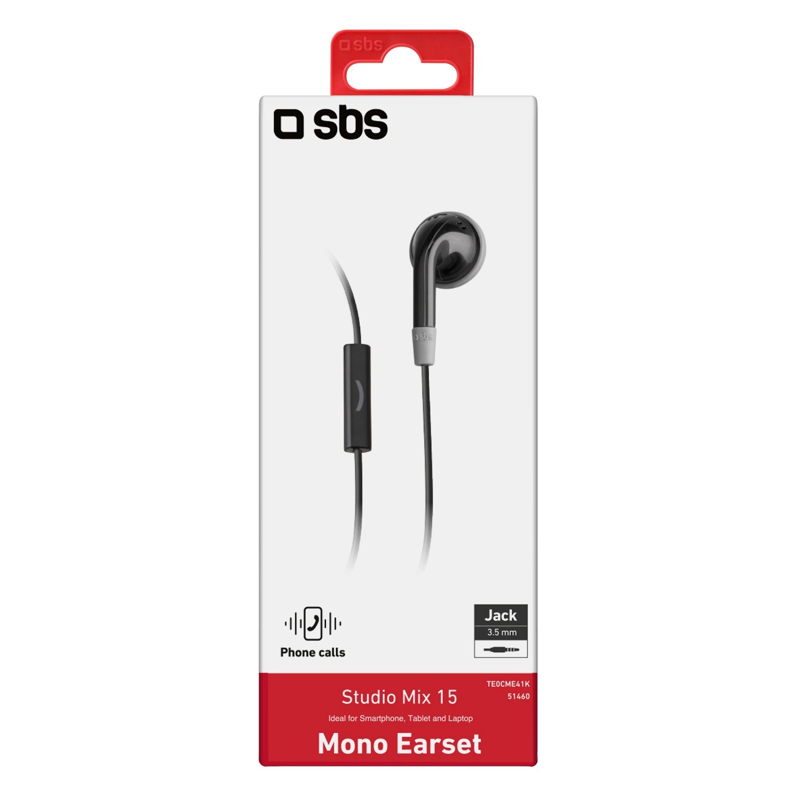 sbs SBS In-Ear Kopfhörer mit Kabel zum Musikhören und Telefonieren, 3,5mm  Klinkenstecker, Anruffunktion - Schwarz In-Ear-Kopfhörer