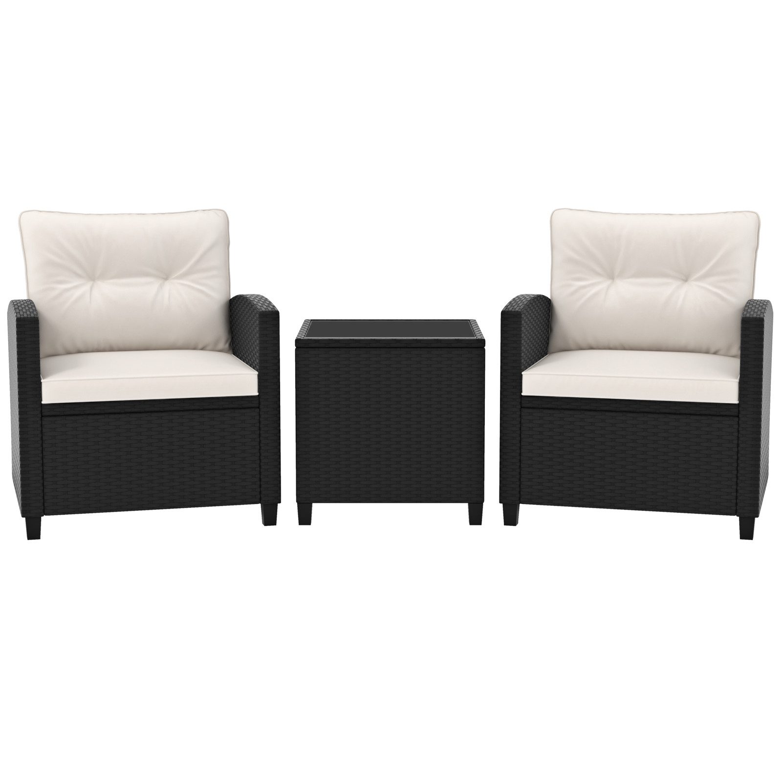 KOMFOTTEU Gartenlounge-Set, (3-tlg), Rattan Gartenmöbel Set, günstig online kaufen