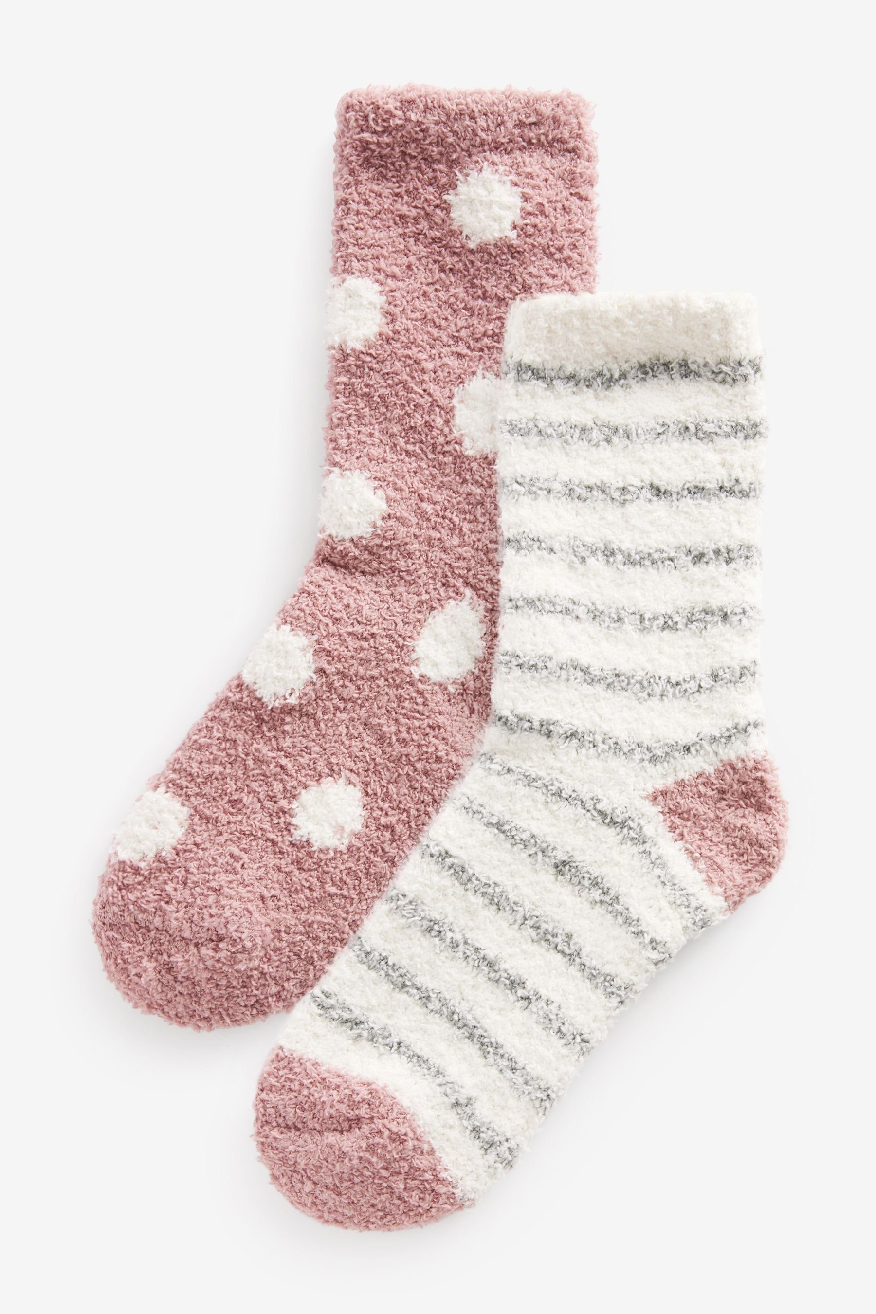 Haussocken Pink/Grey Socken, (2-Paar) 2er-Pack Next Kuschelige