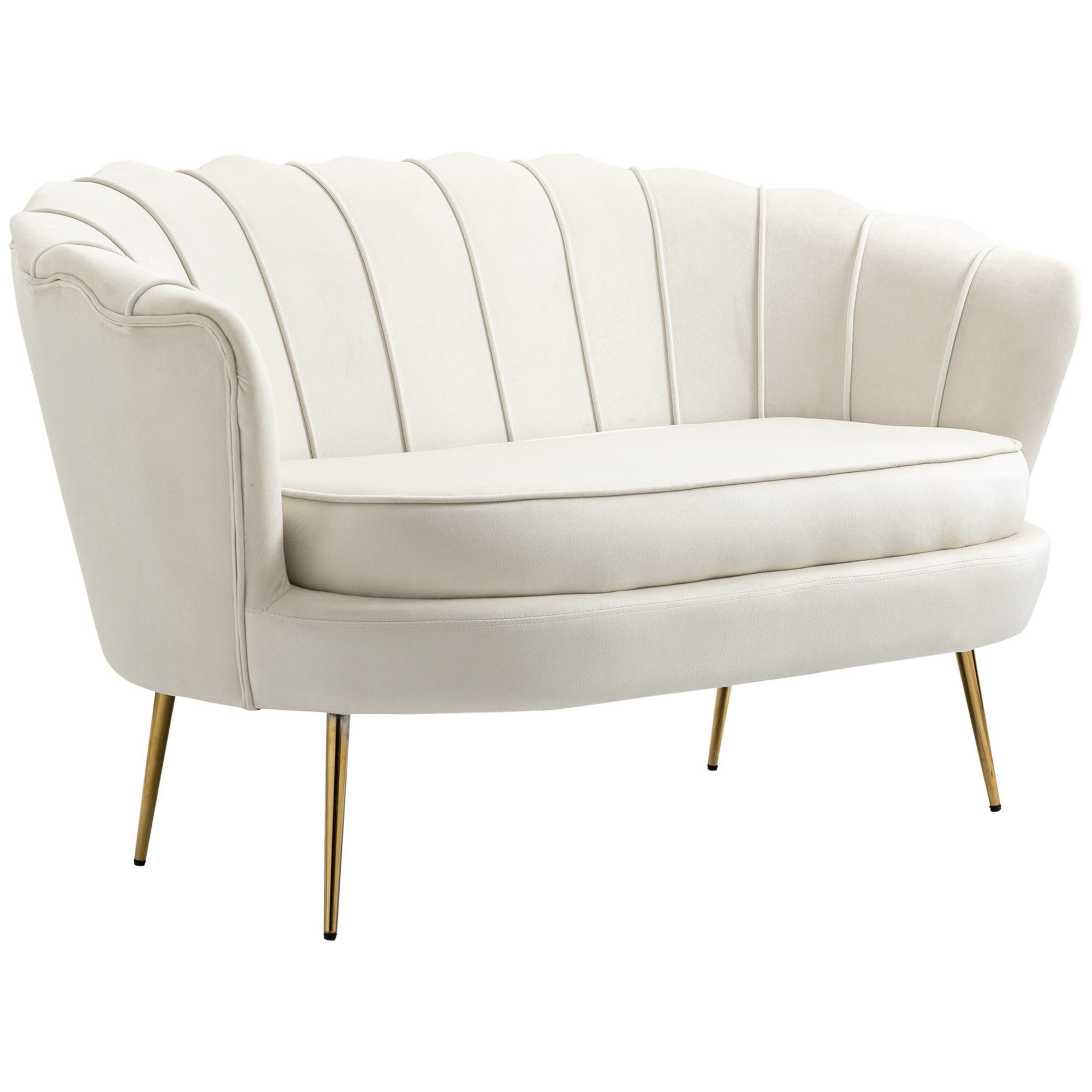 2-Sitzer Sofa, Couch mit Armlehne, Samtopik, Doppelsofa bis 150 kg belastbar